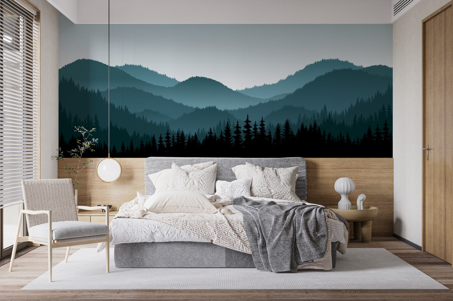 Subtle mountain-themed wallpaper design



