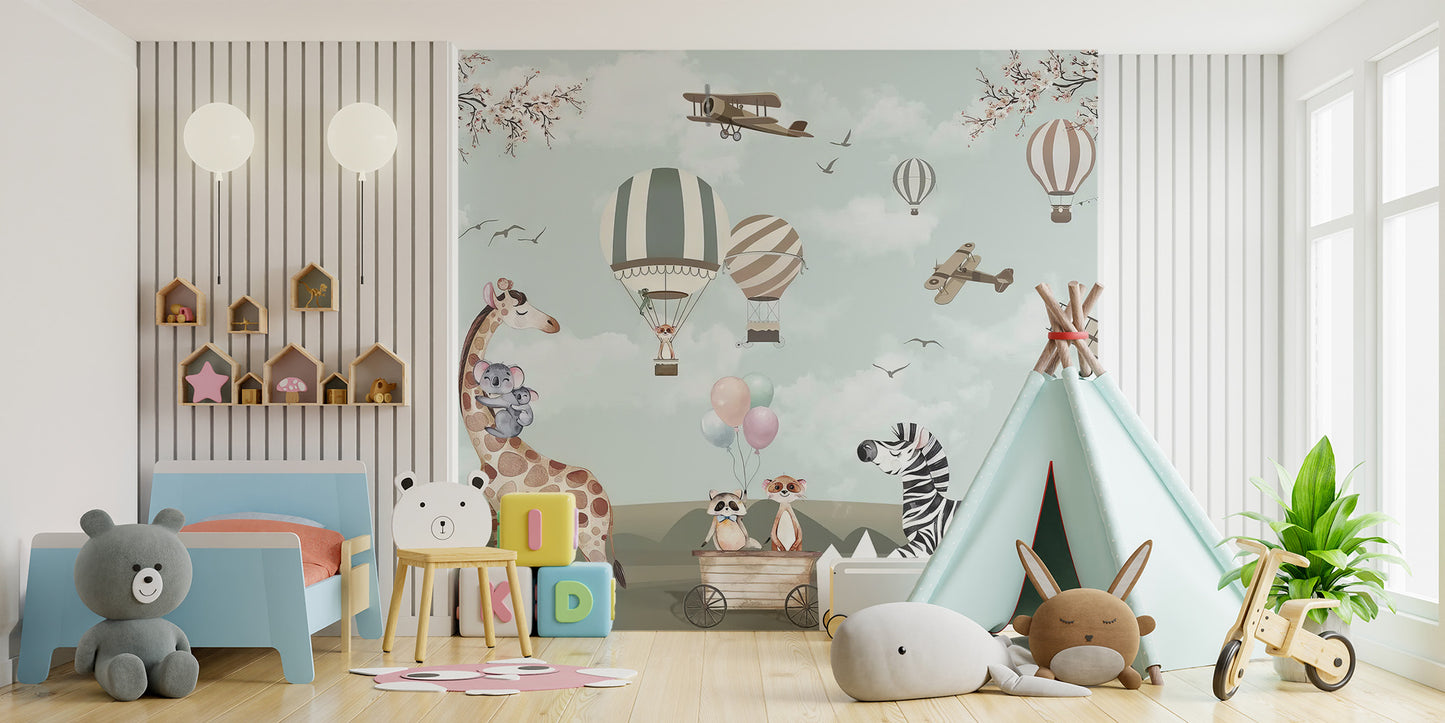 Vibrant woodland animal wallpaper for kids' adventures
