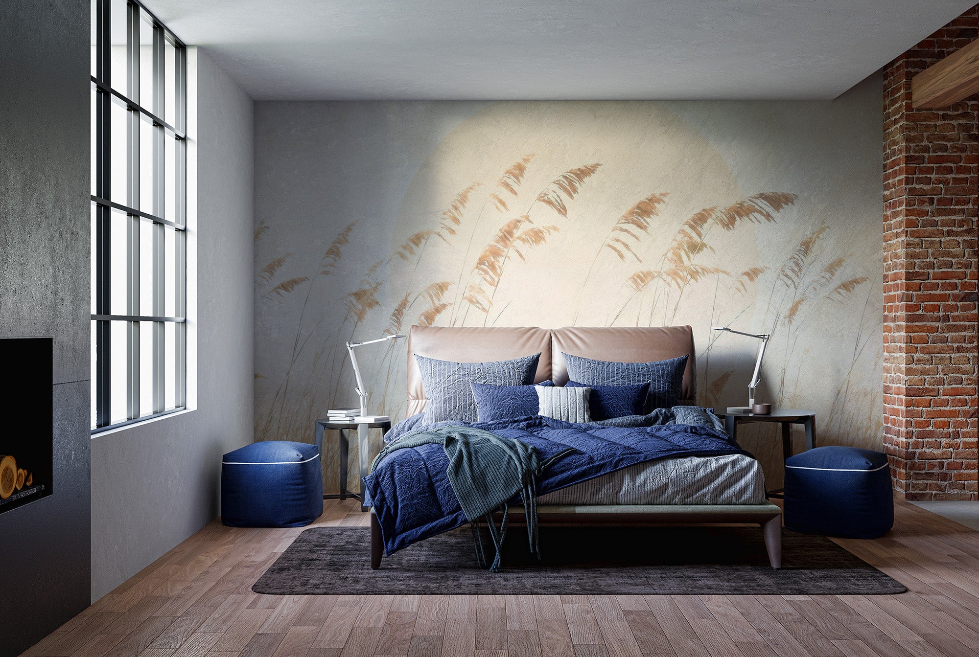 Dreamy dune grass wall mural for a soft, coastal touch
