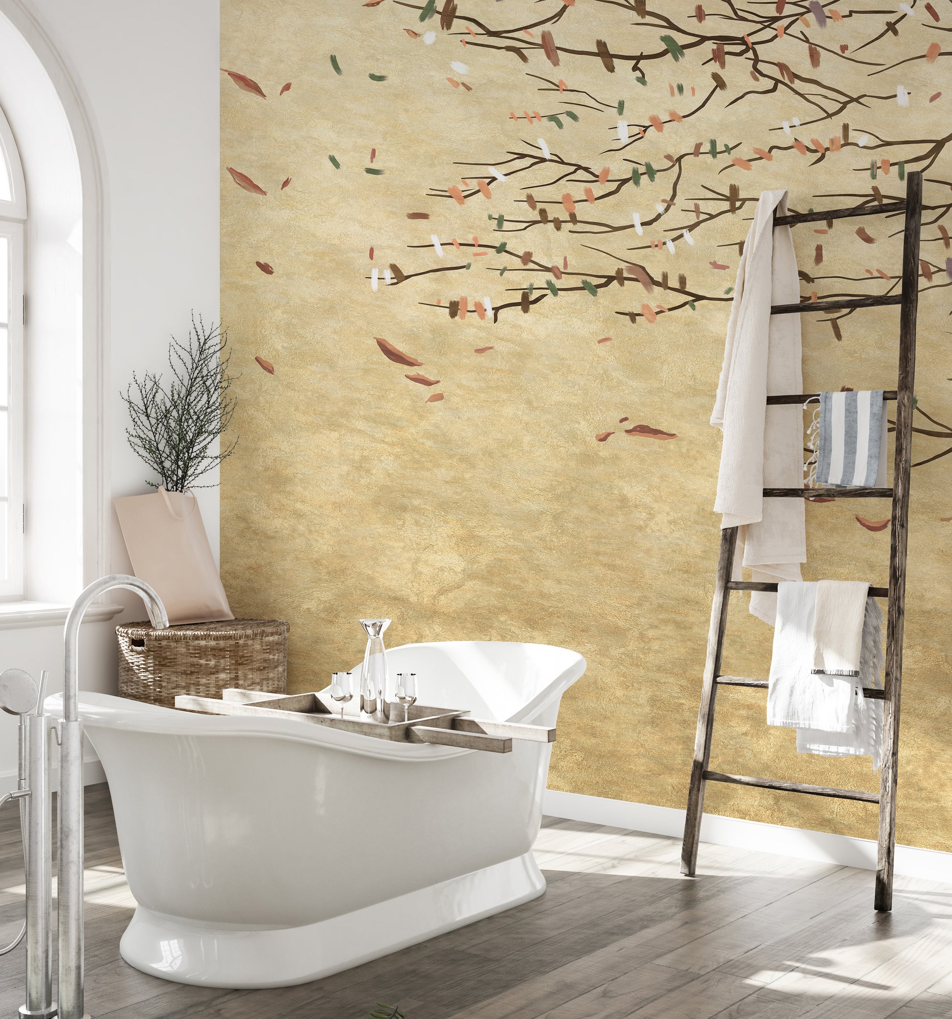 Pink Cherry Blossoms Wallpaper Mural for Tranquil Rooms