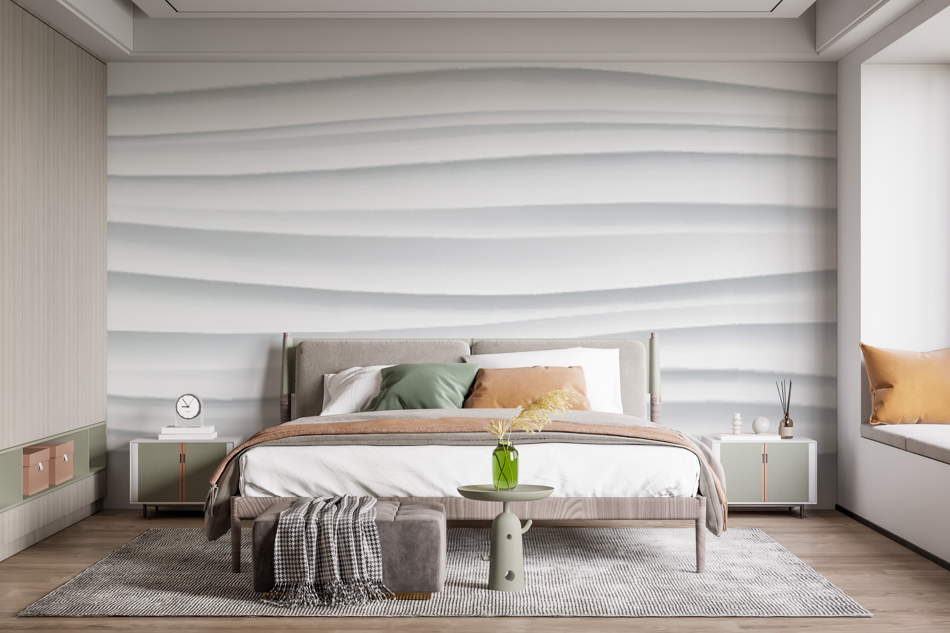 Fluid wave pattern marble wallpaper mural
