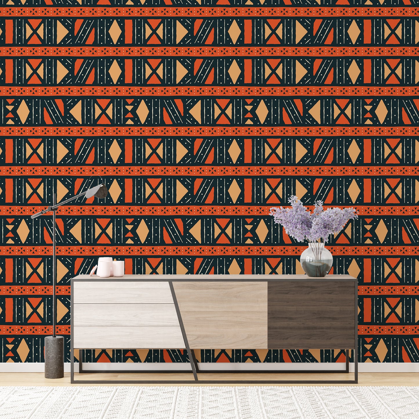 Geometric Africa Tribal Art Ethnic Seamless Pattern Wallpaper