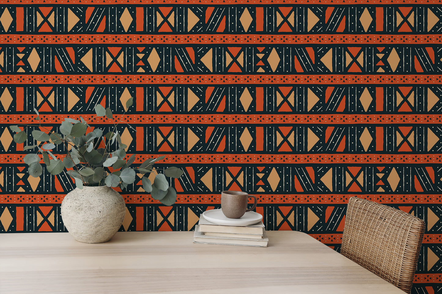 Geometric Africa Tribal Art Ethnic Seamless Pattern Wallpaper