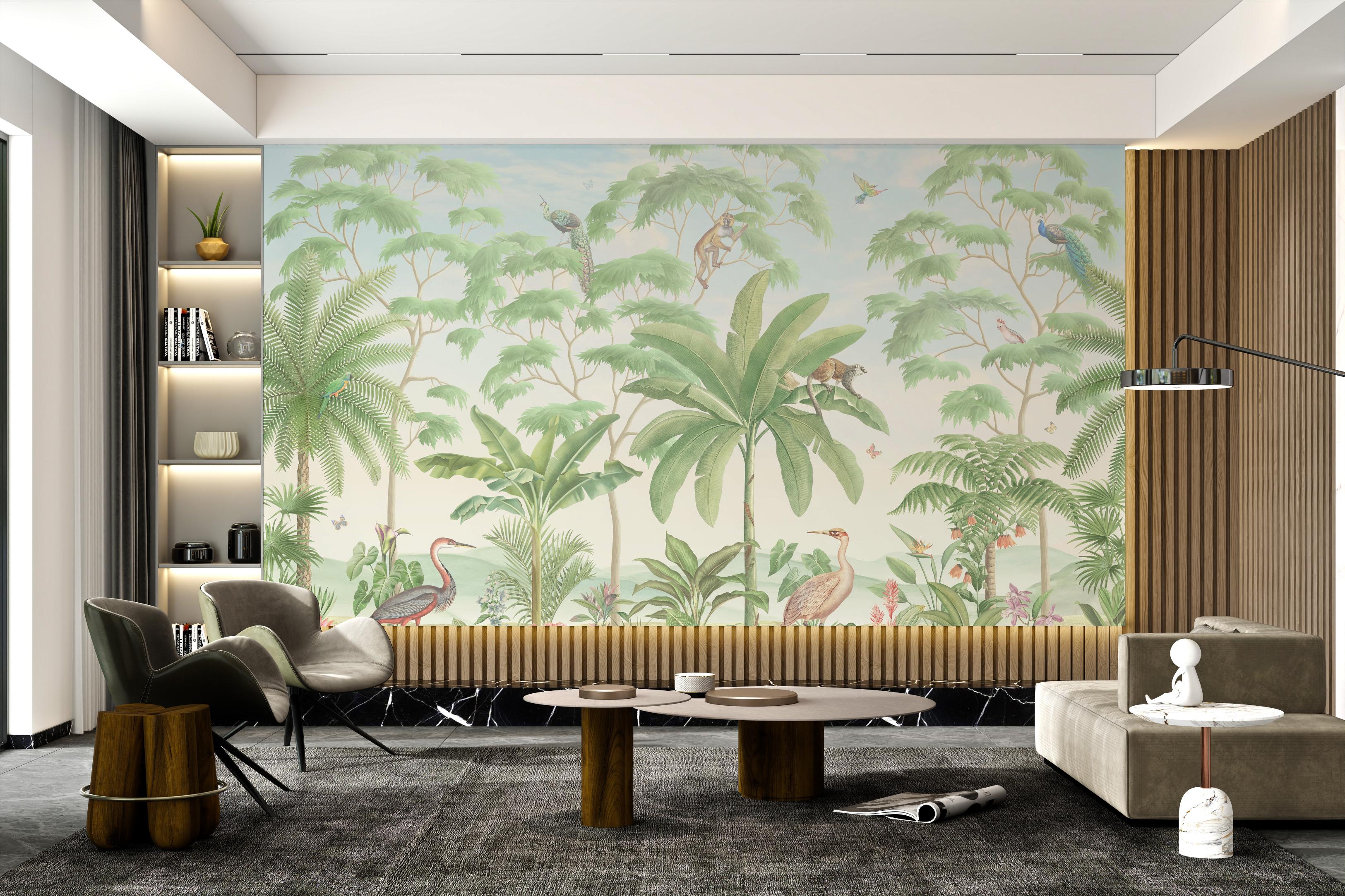 Tropical Jungle Wildlife Mural