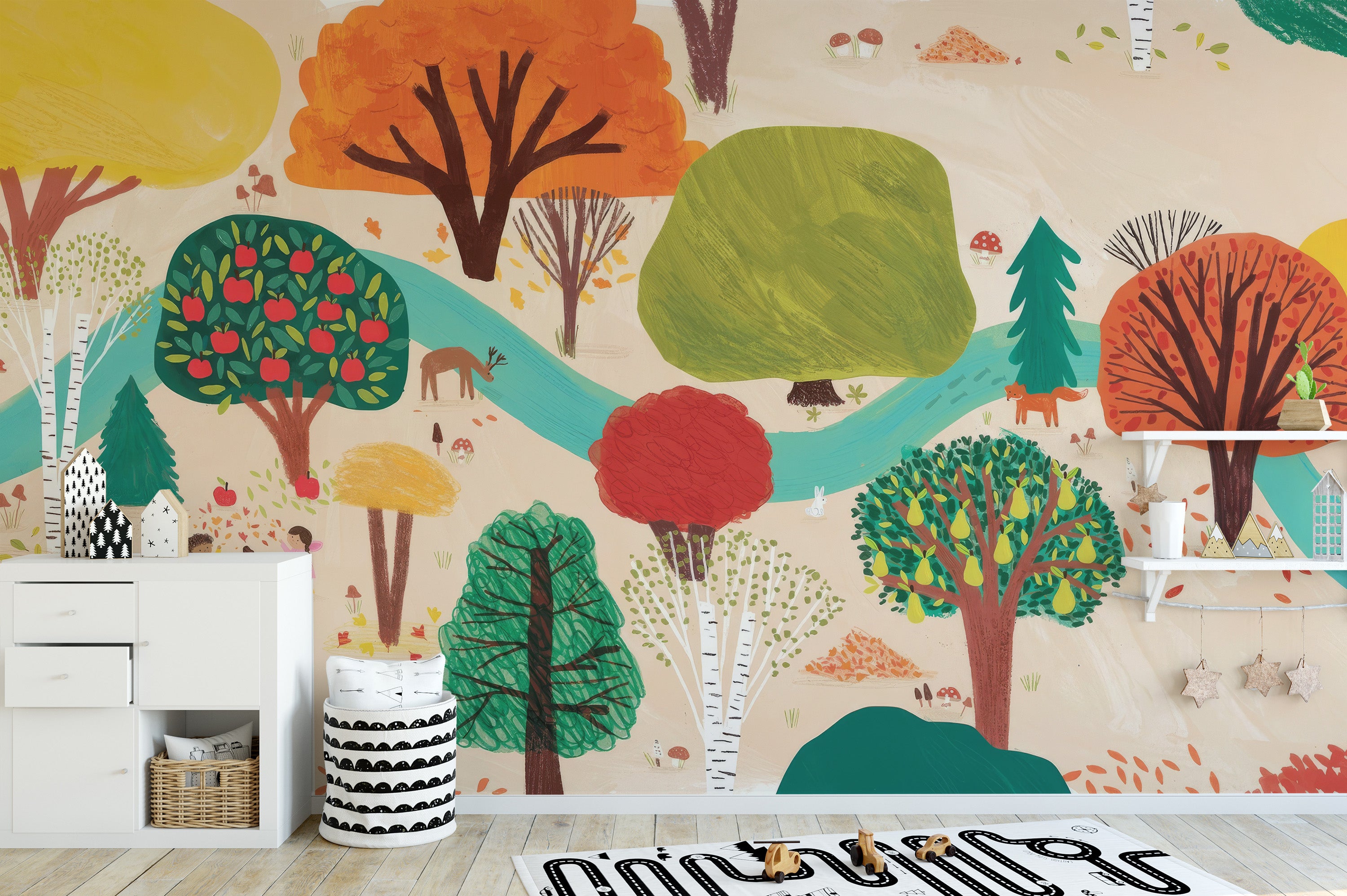 Colorful Tree Forest Wallpaper Mural for lively walls