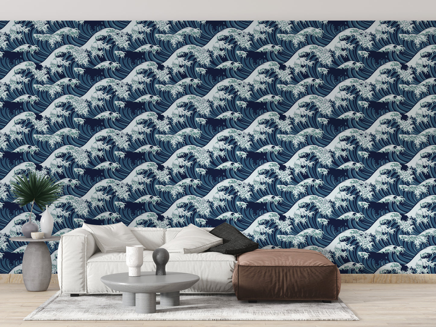 Elegant wave design wallpaper mural for living rooms