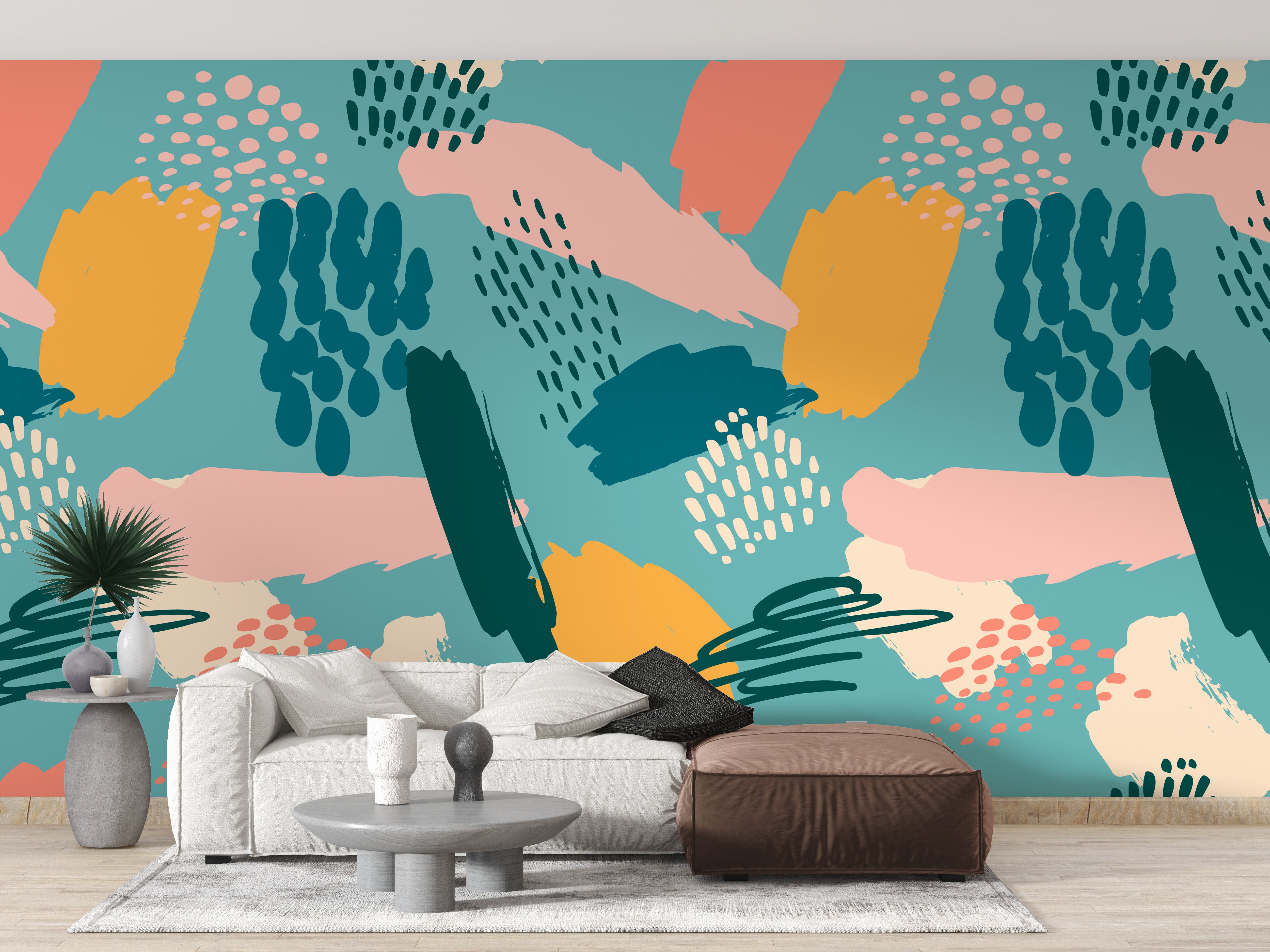 Artistic multicolor seamless mural design
