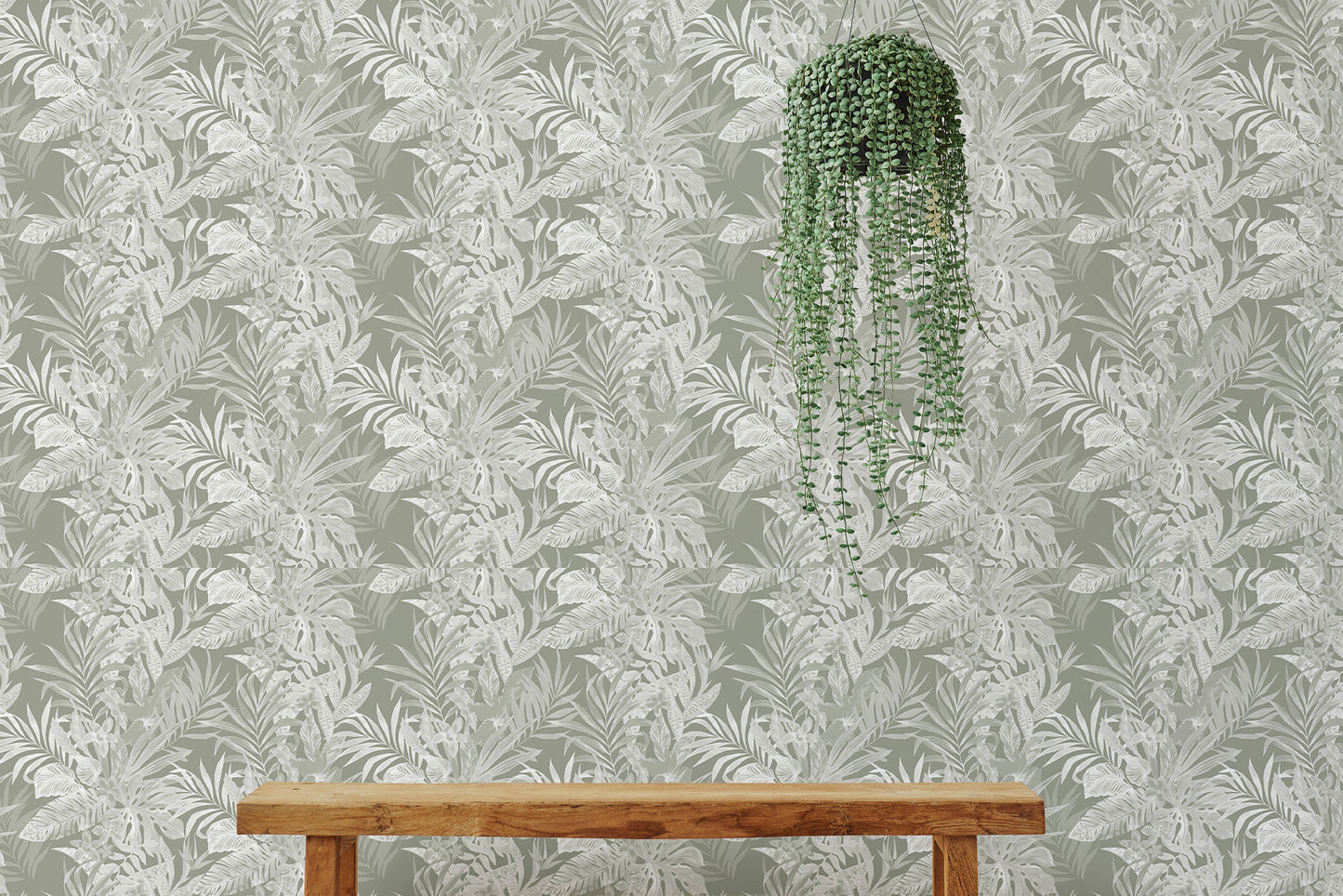 Tropical Leaf Pattern Self Adhesive Wallpaper For Walls