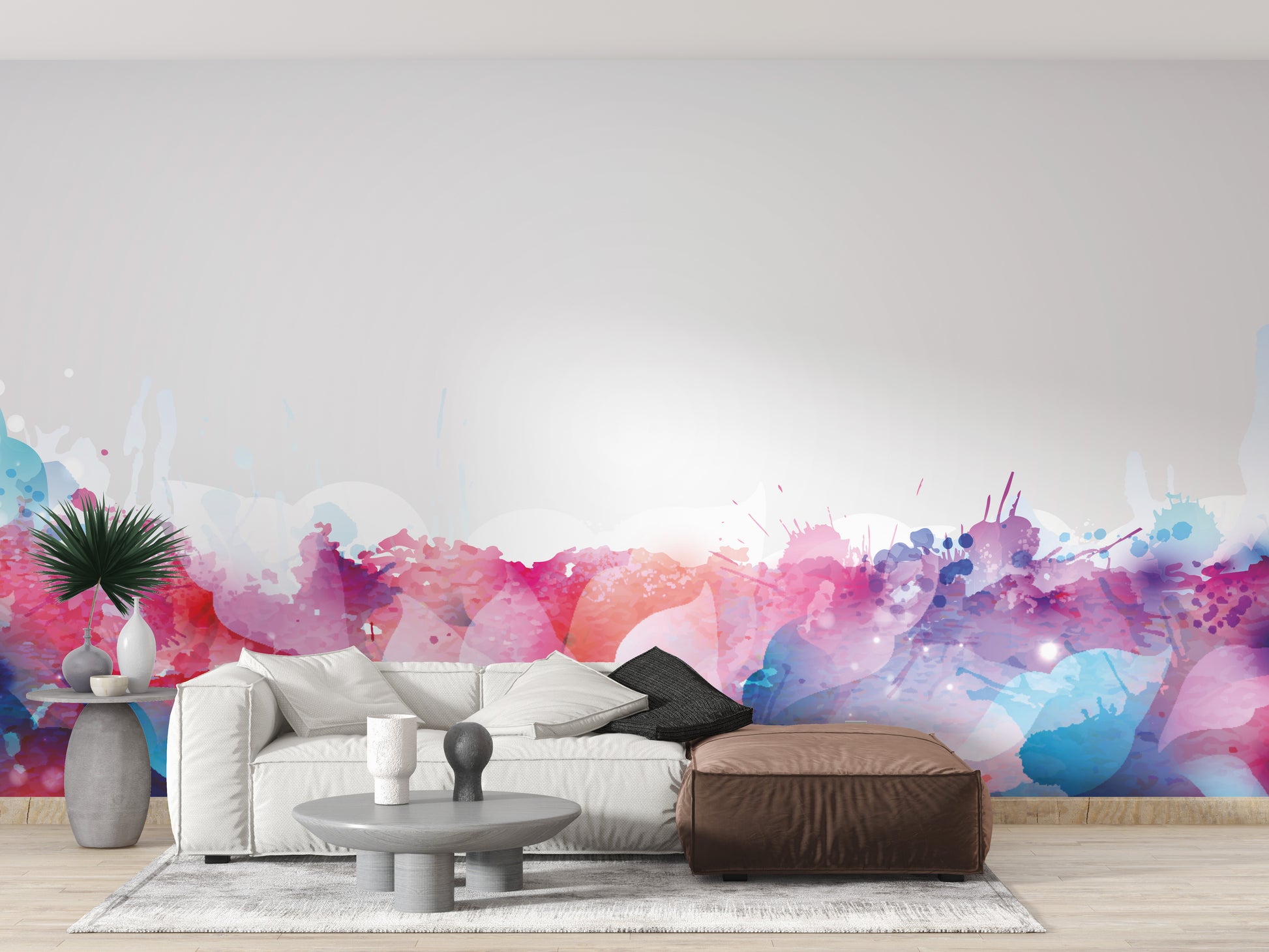 Bold multi brushstroke mural wallpaper design
