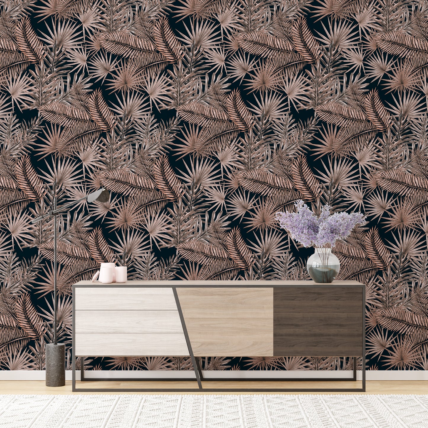 Boutique Jungle Glam Tropical Leaves Pattern Wallpaper