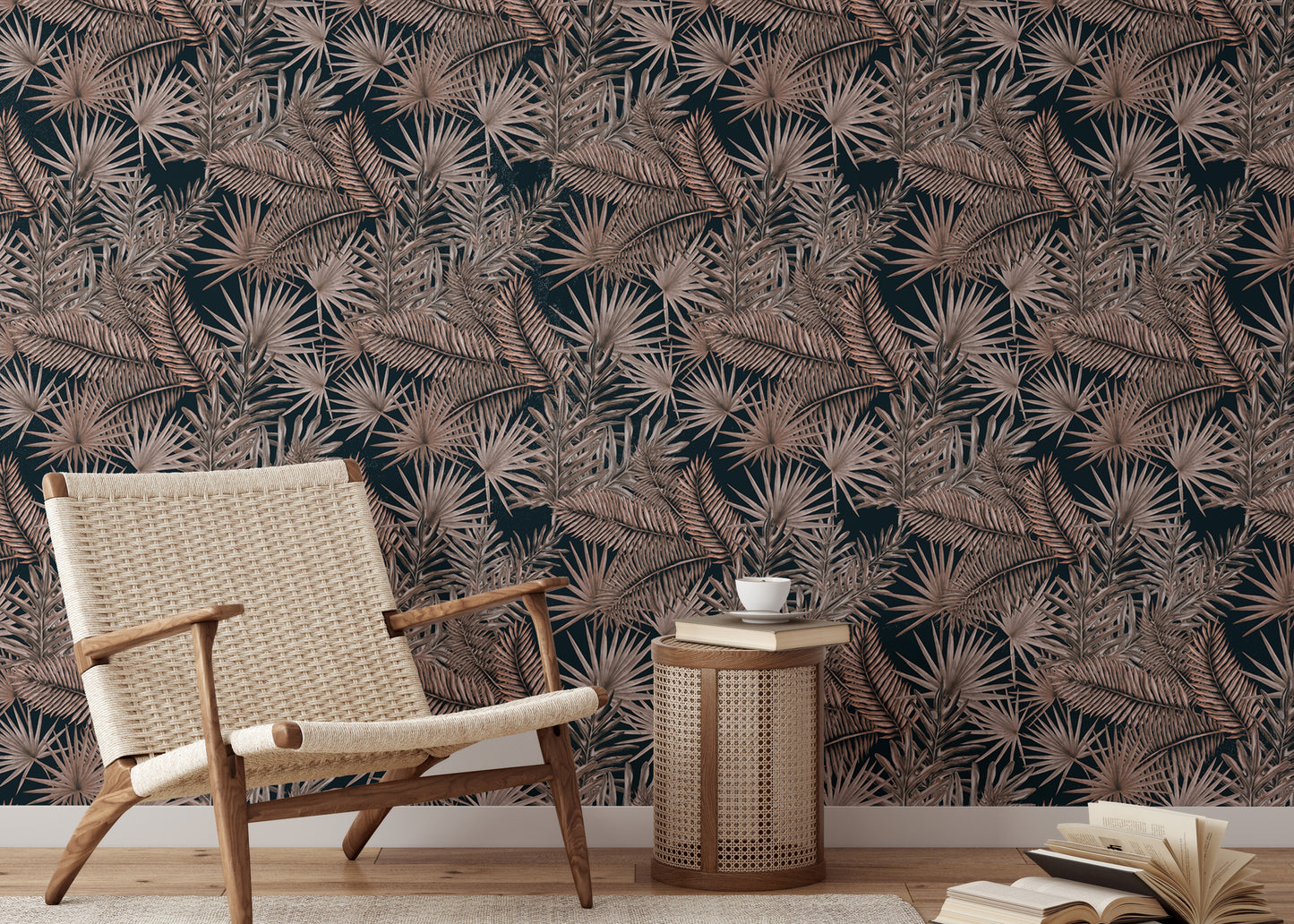 Boutique Jungle Glam Tropical Leaves Pattern Wallpaper