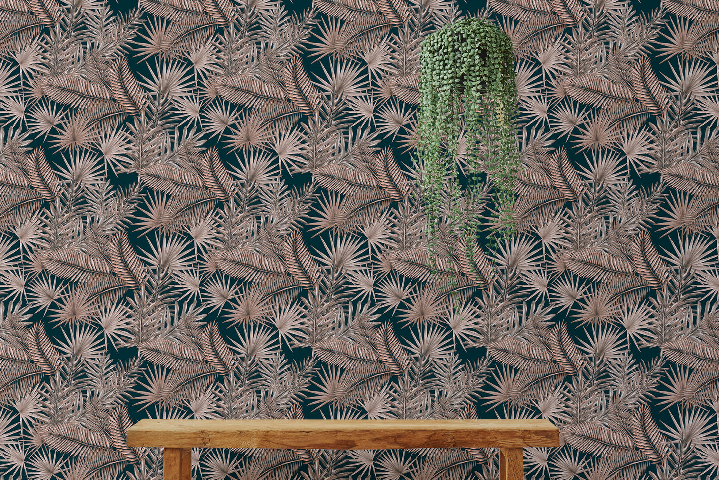 Boutique Jungle Glam Tropical Leaves Pattern Wallpaper