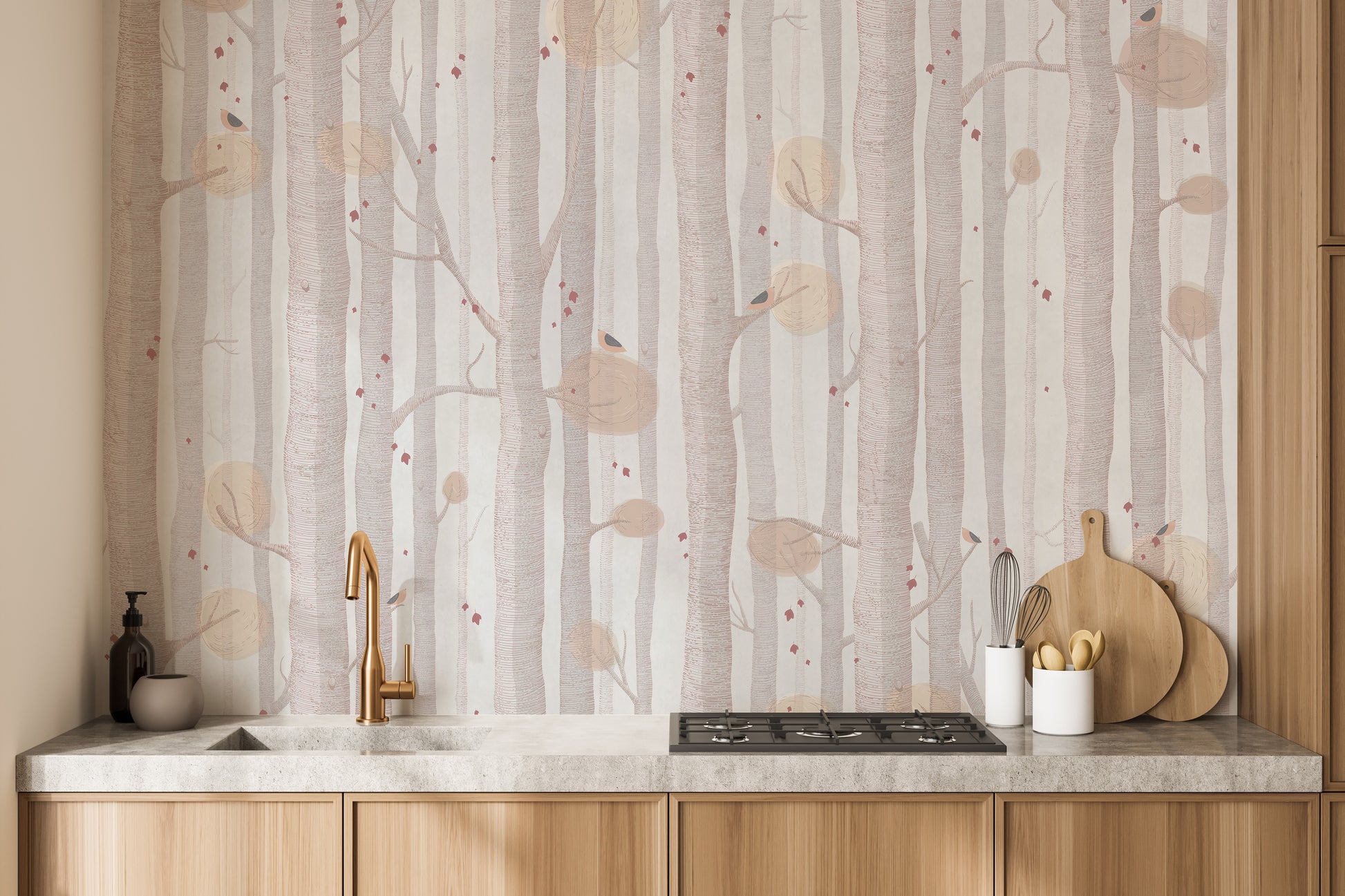 Subtle Tree Line Wall Mural