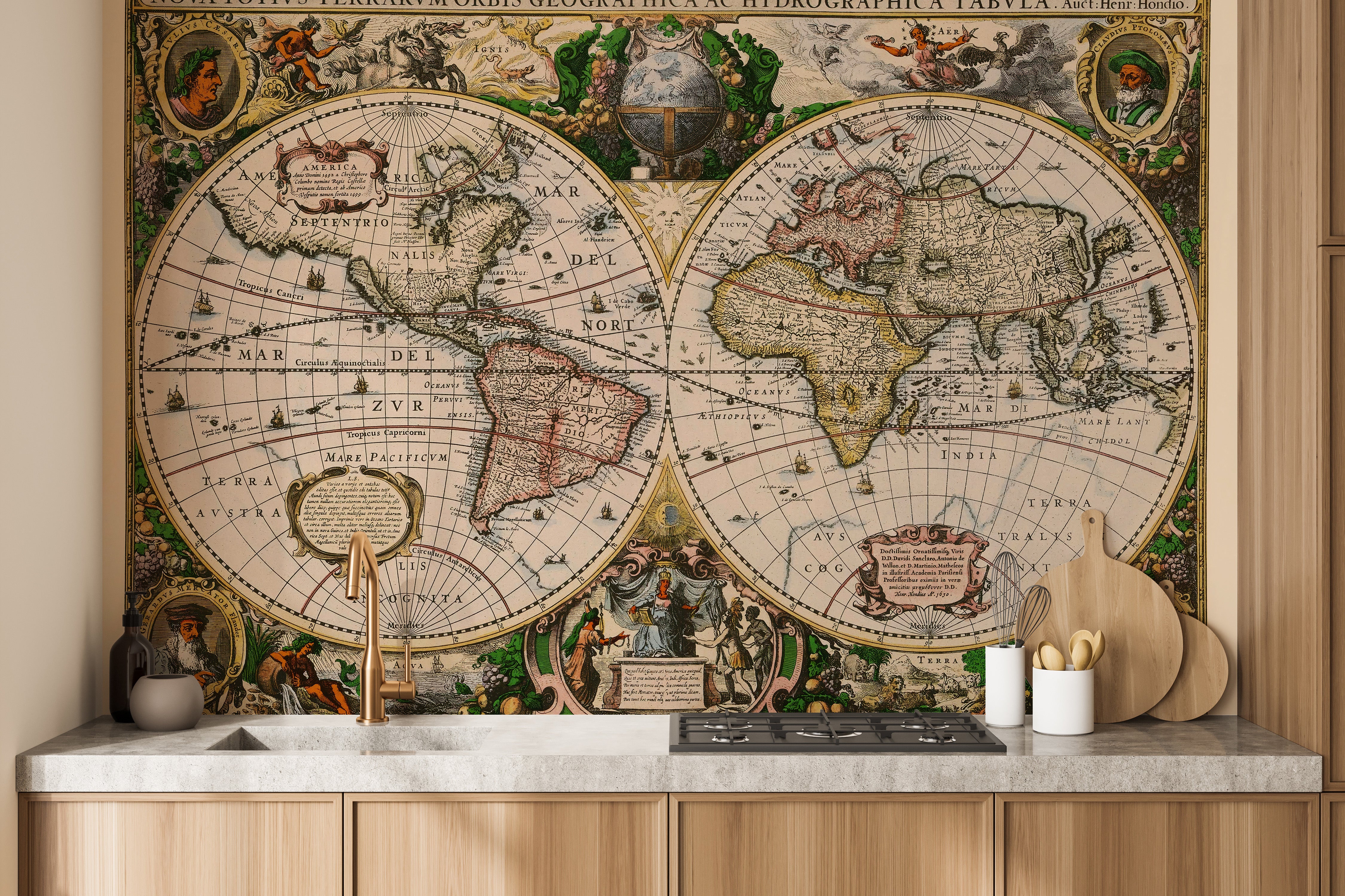 Old world map wallpaper with classic charm
