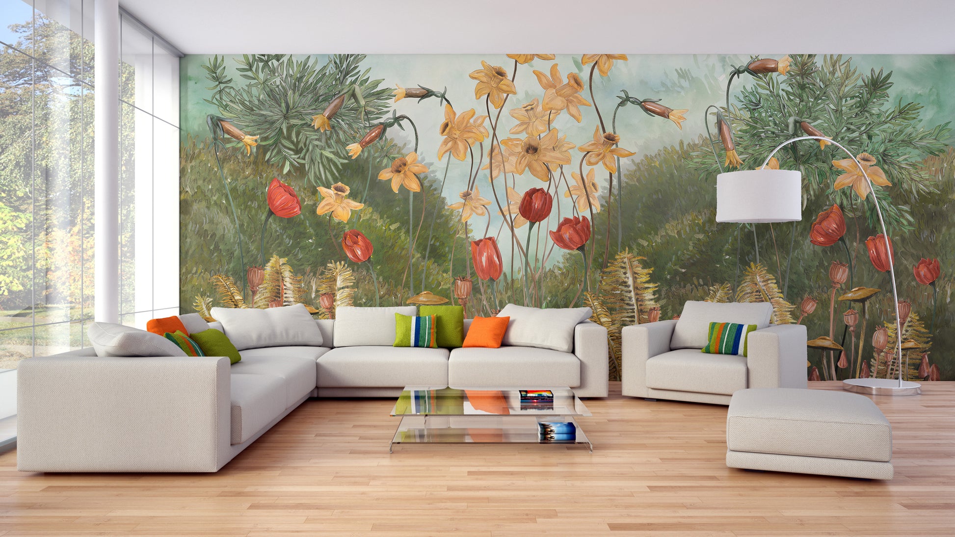 Forest Flowers and Plants Mural