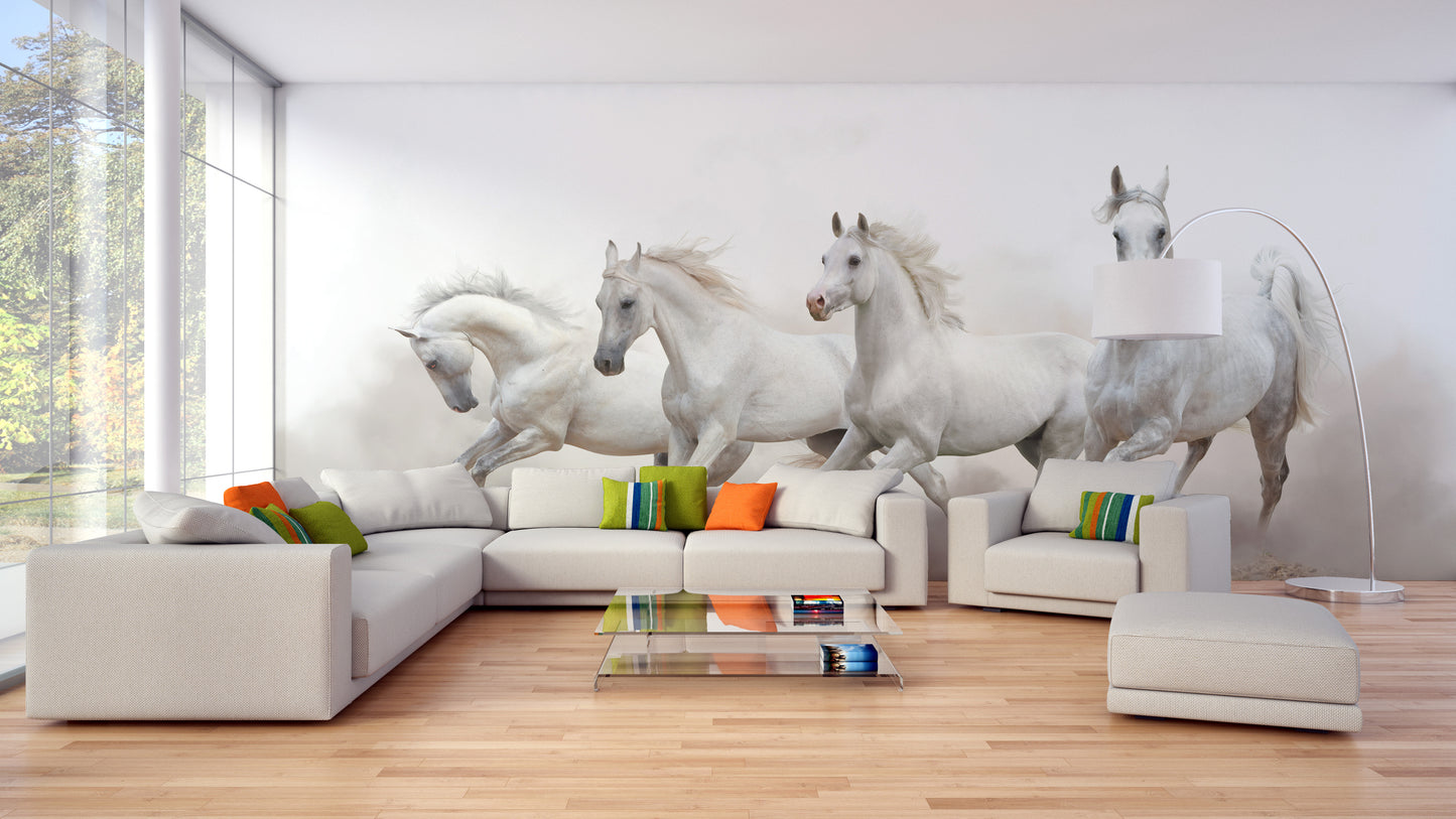 Realistic horse mural with natural charm.
