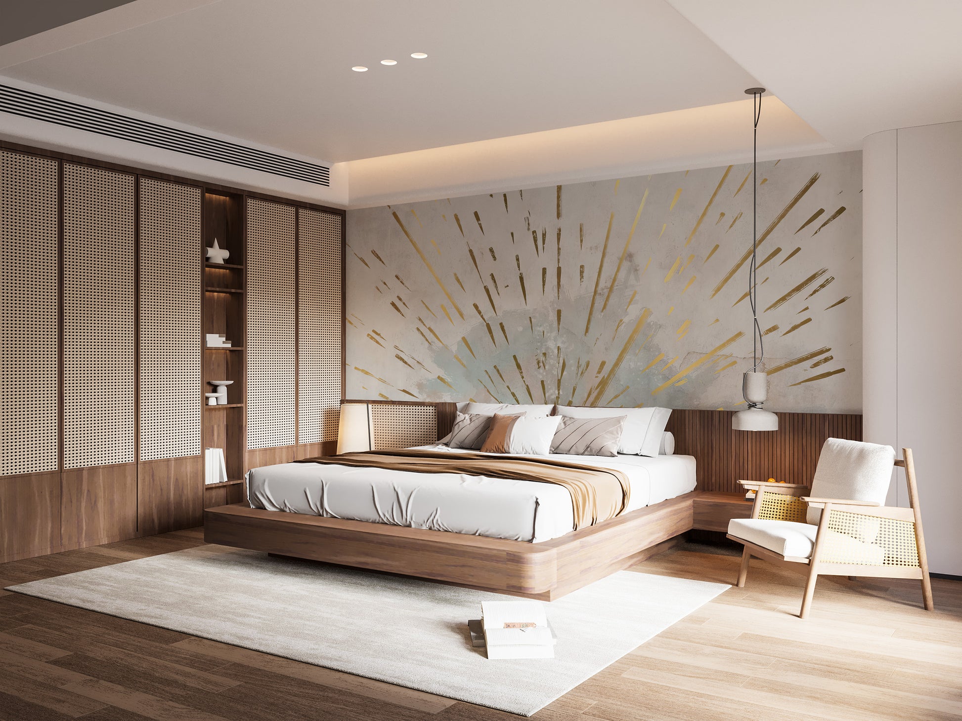 Add sophistication with Golden Streaks Wallpaper Mural