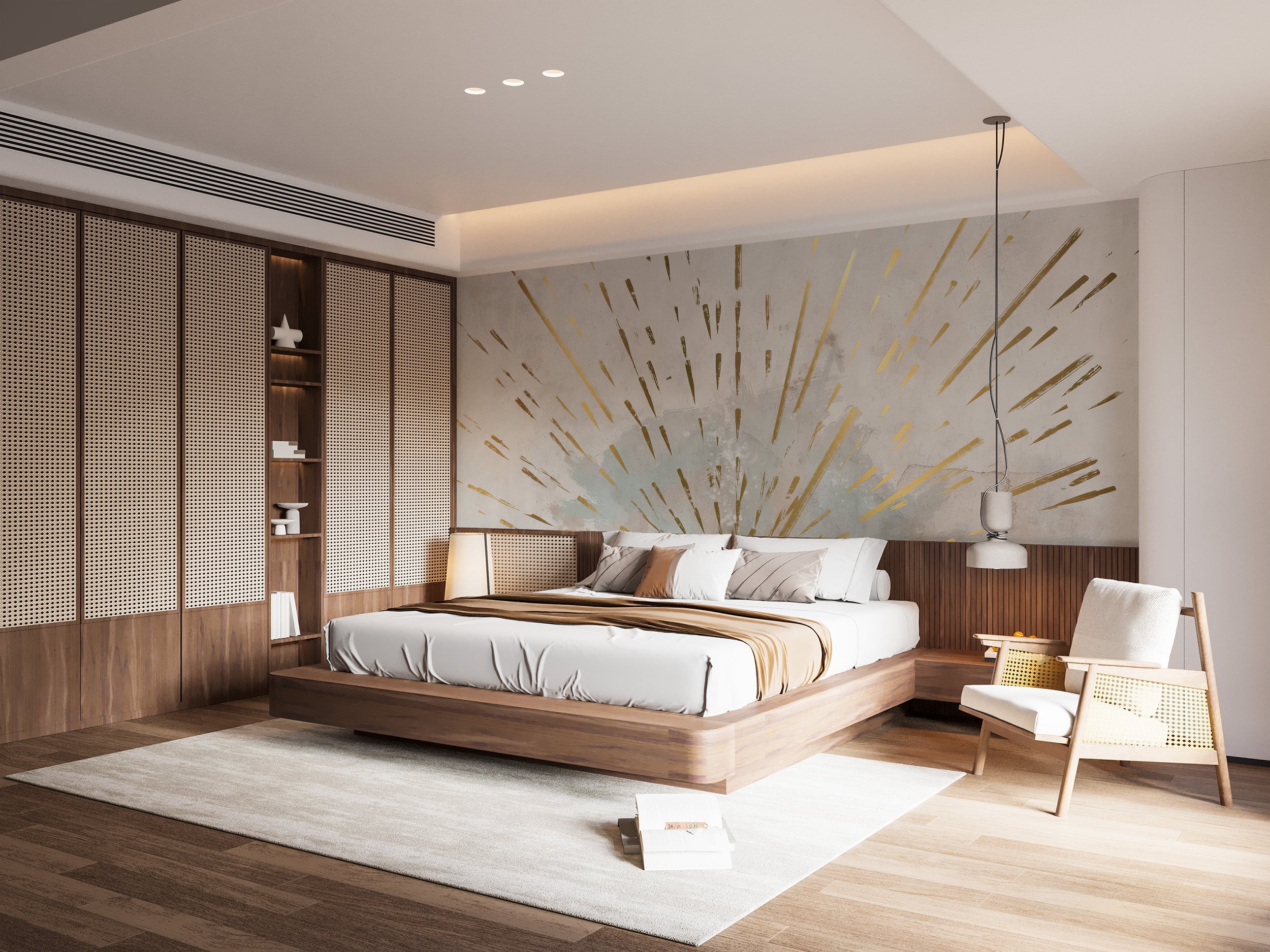 Add sophistication with Golden Streaks Wallpaper Mural