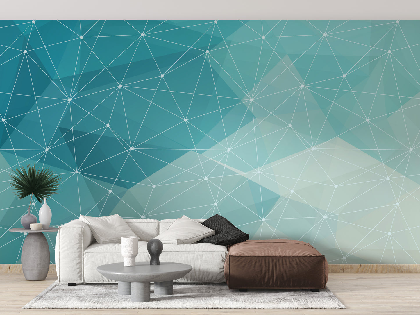 Elegant crystal geometric mural wallpaper
