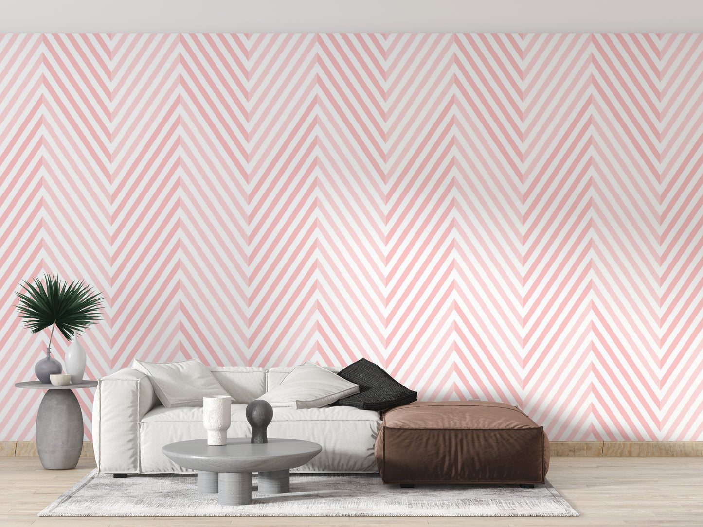 Chic wallpaper mural with sharp angles



