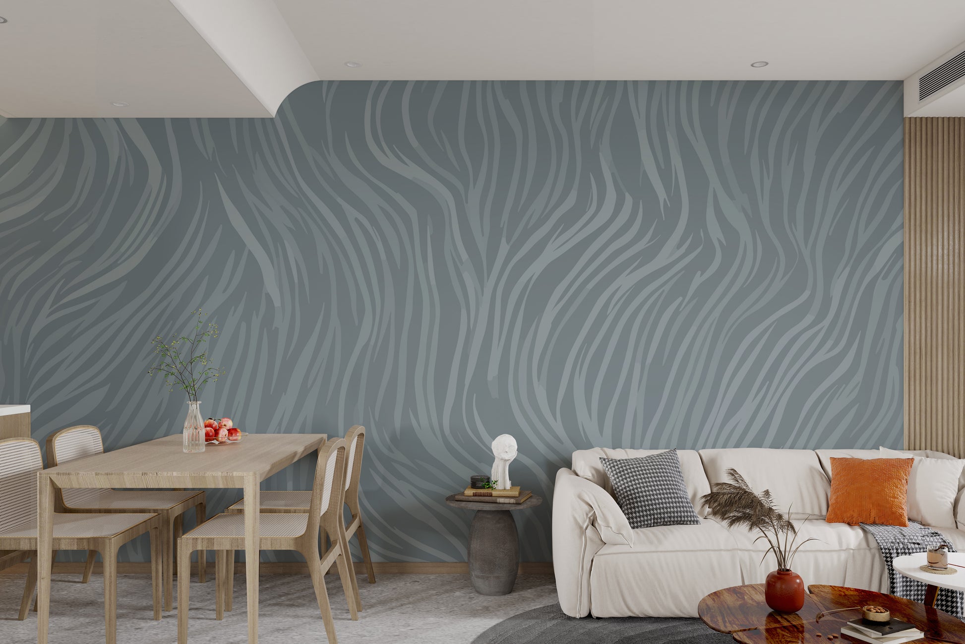 Sophisticated grey zebra lines wall mural
