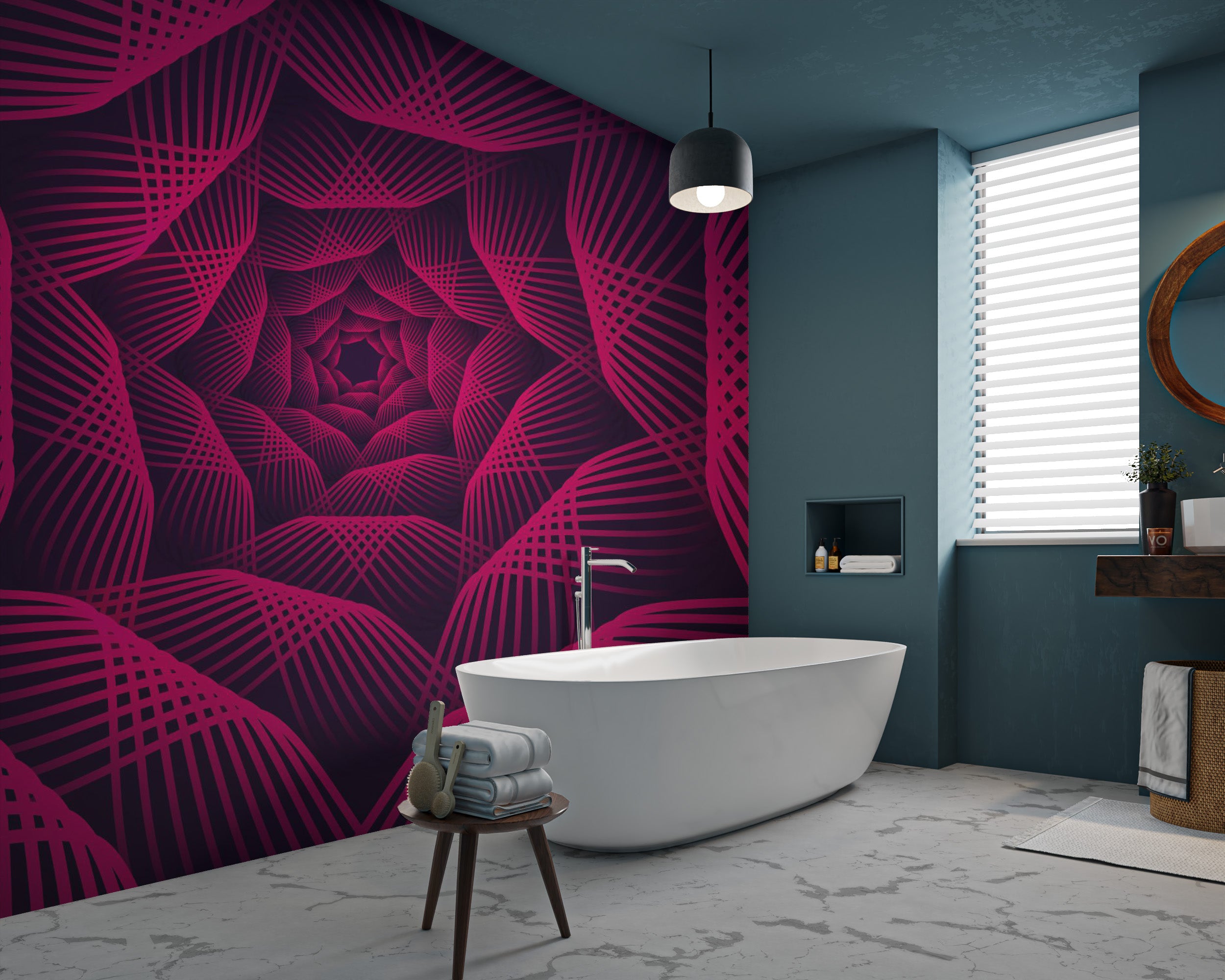 Bold 3D tunnel effect wallpaper for statement walls
