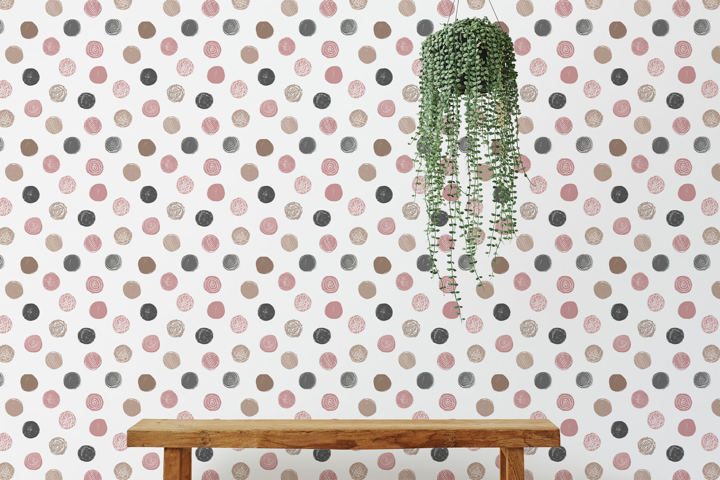 Pastel Seamless Pattern Polka Dots White Wallpaper