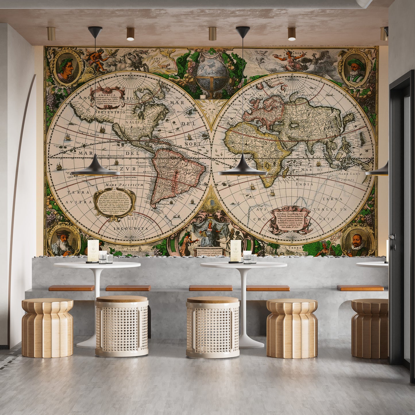 Vintage old world map wallpaper for walls
