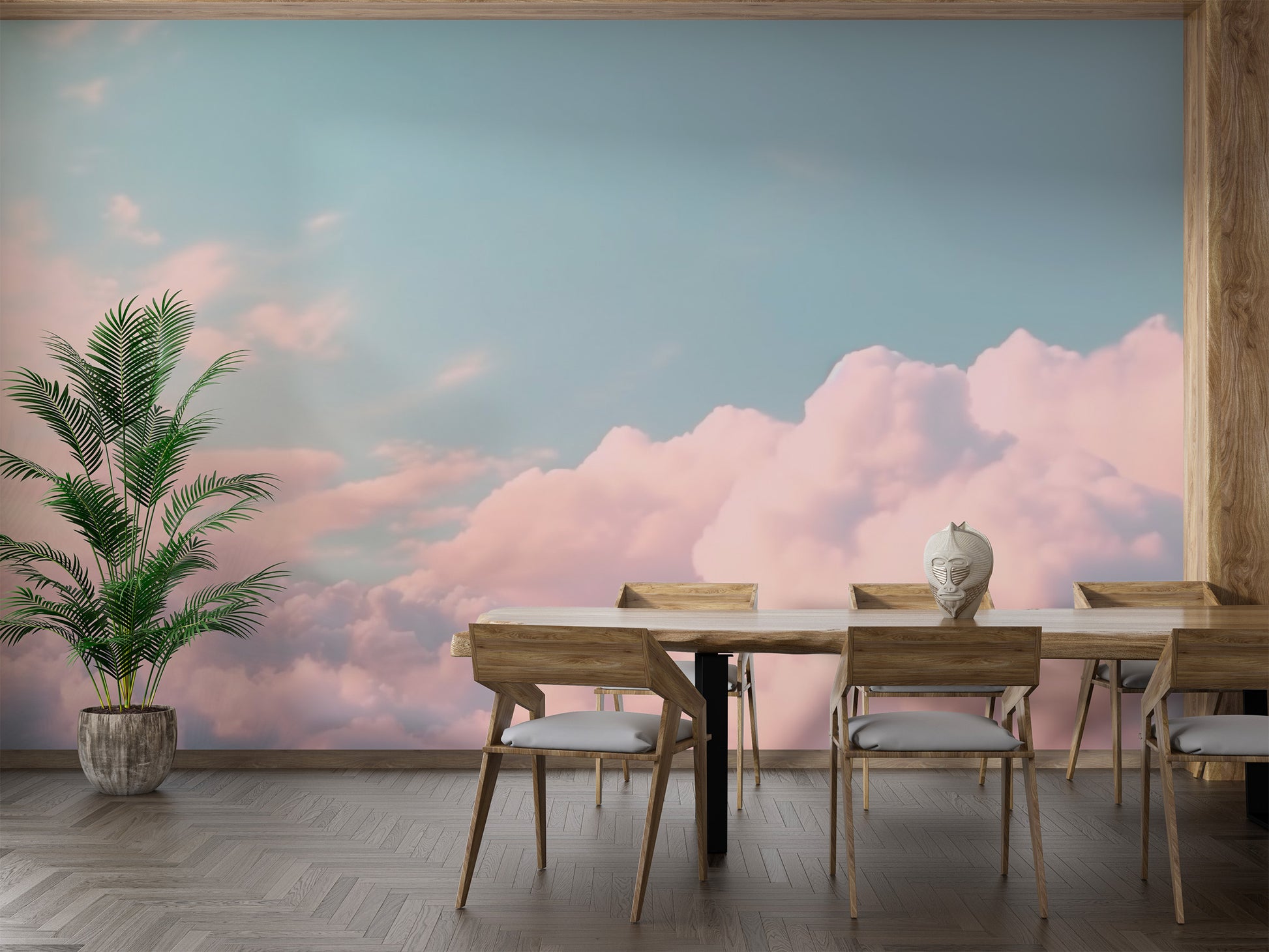 Soft gradient cloud wallpaper print
