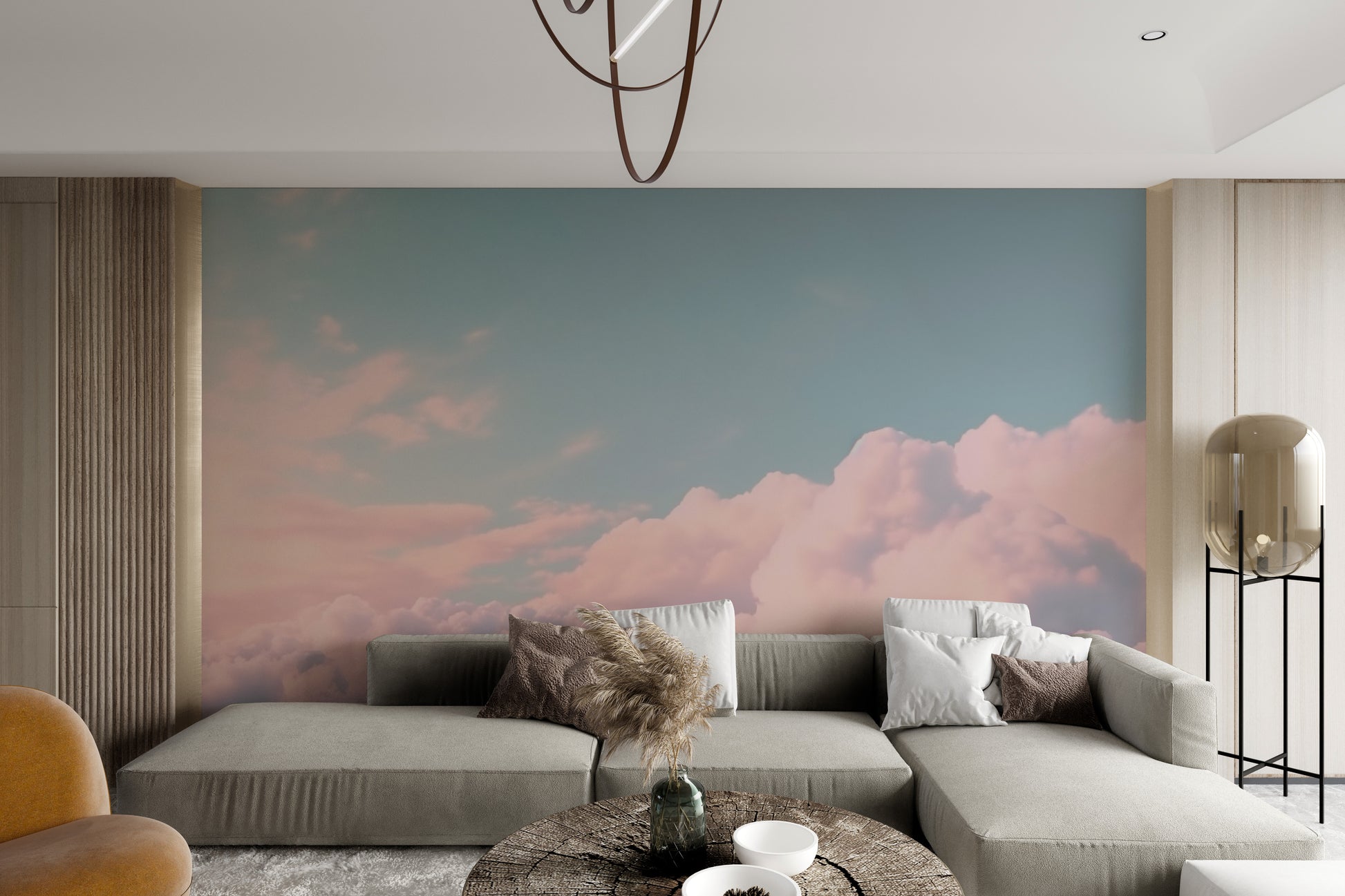 Peaceful sky-themed wall decor
