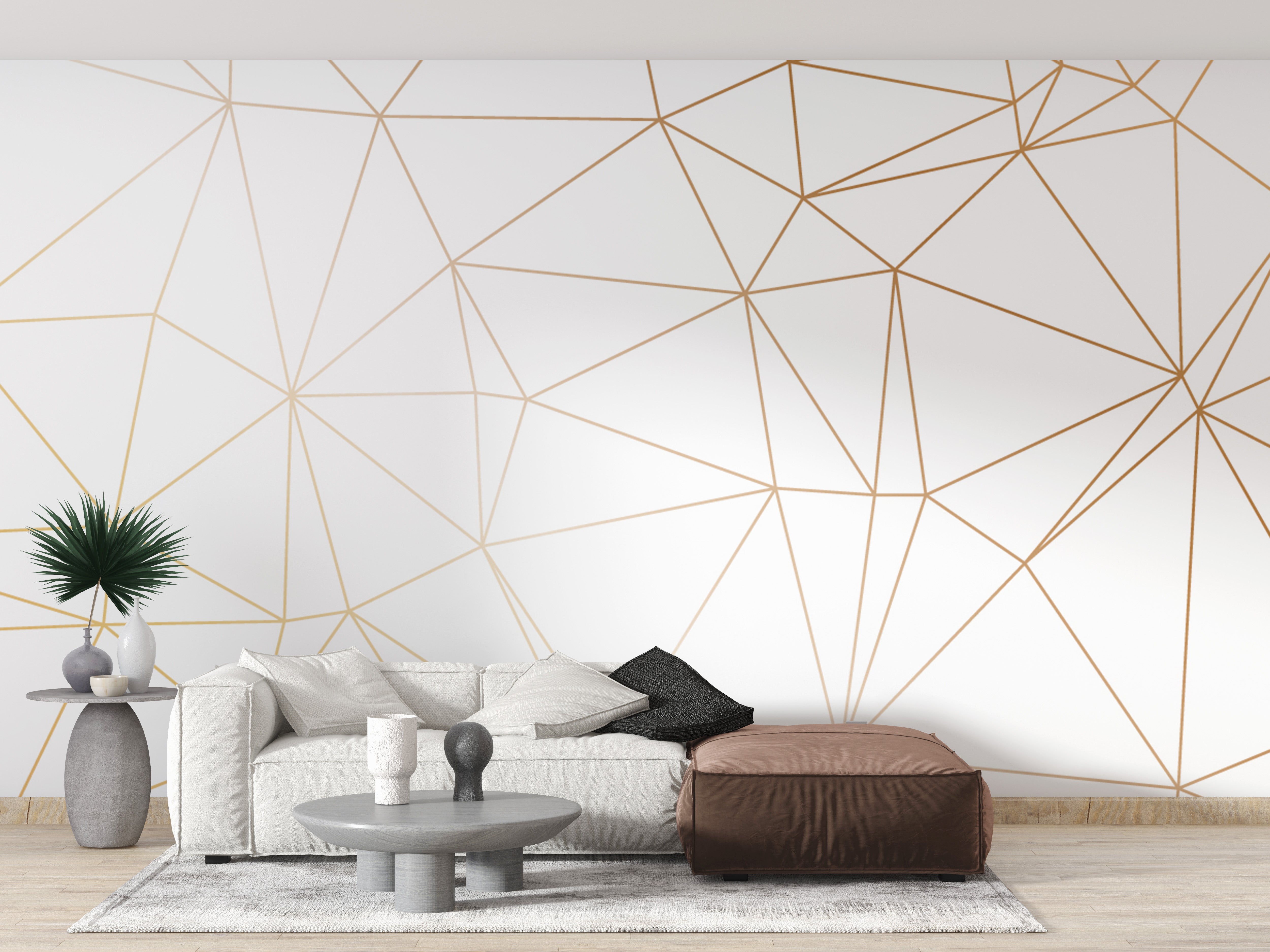 Luxurious polygonal design wallpaper mural
