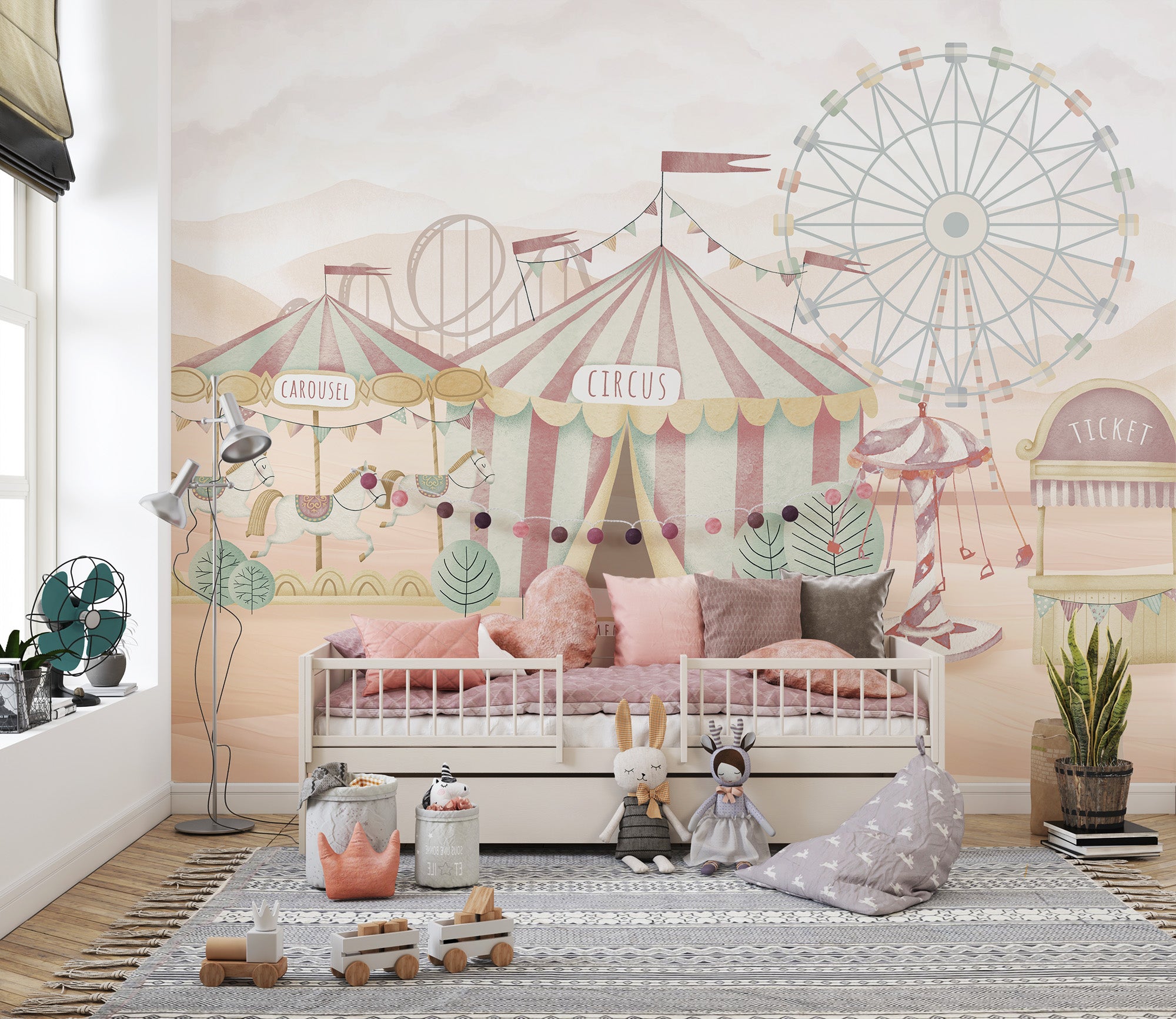 Colorful Circus Adventure Wallpaper Mural for any space