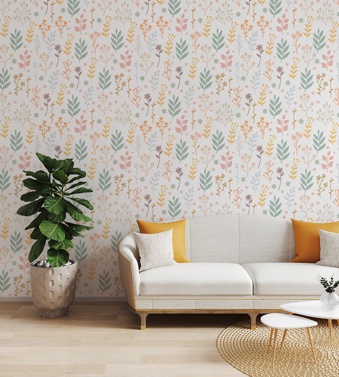 Seamless small floral pattern wallpaper for walls
