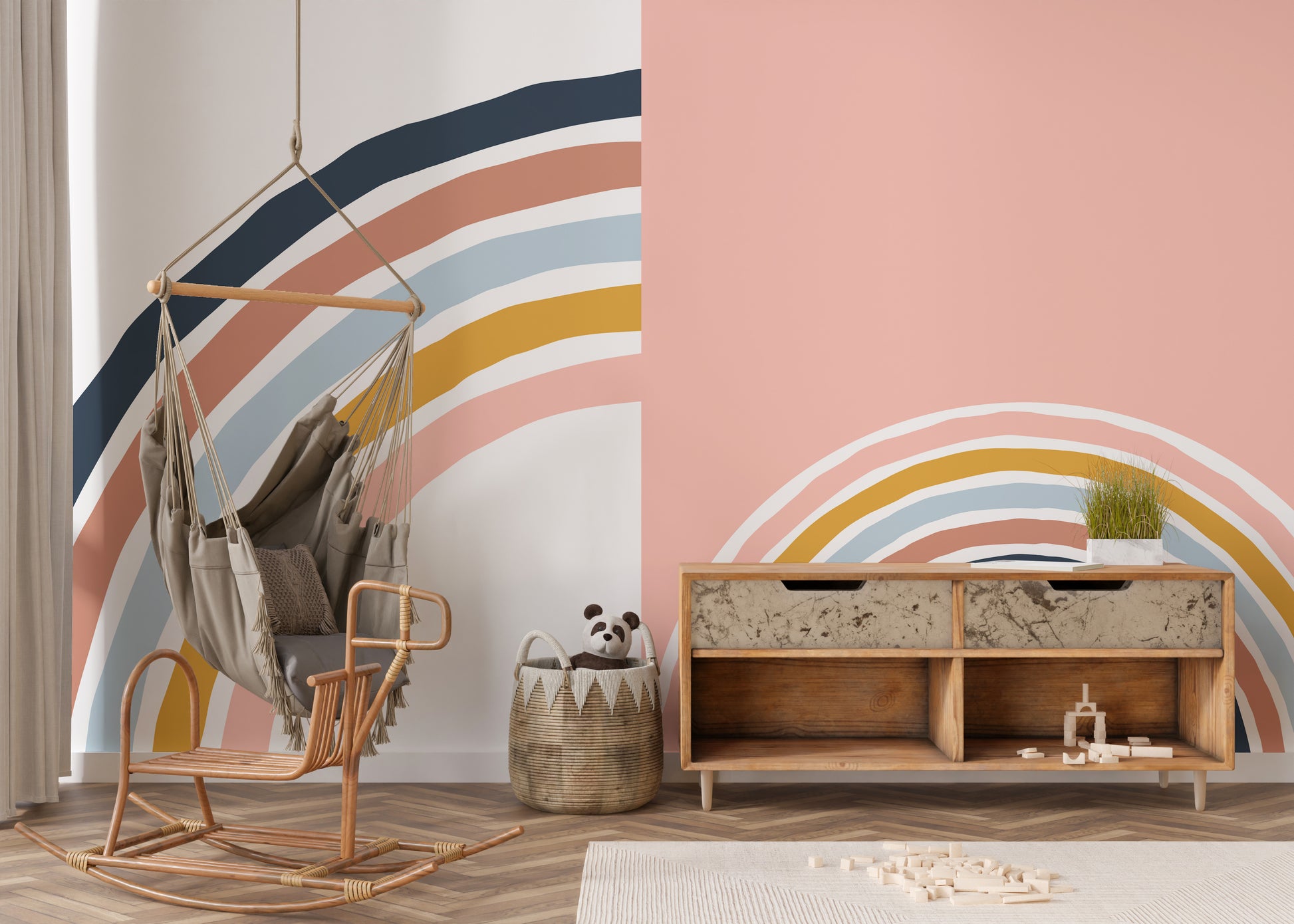 Striking multicolor stripe wallpaper mural
