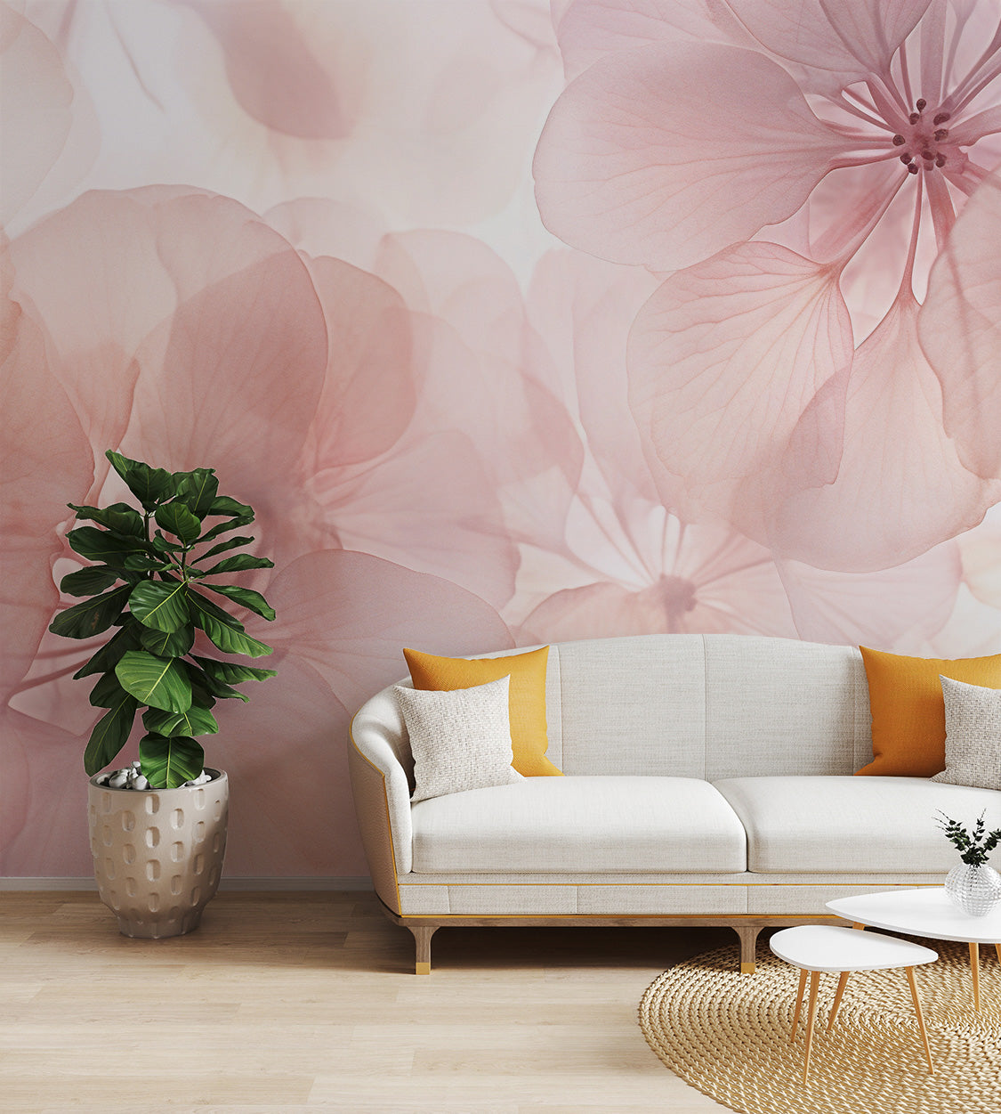 Pastel floral background wallpaper for bedrooms
