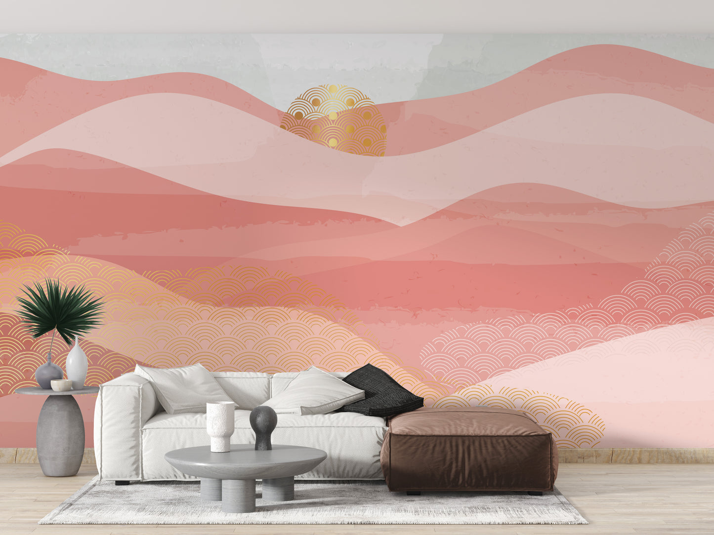 Adhesive pink surf serenade wall art
