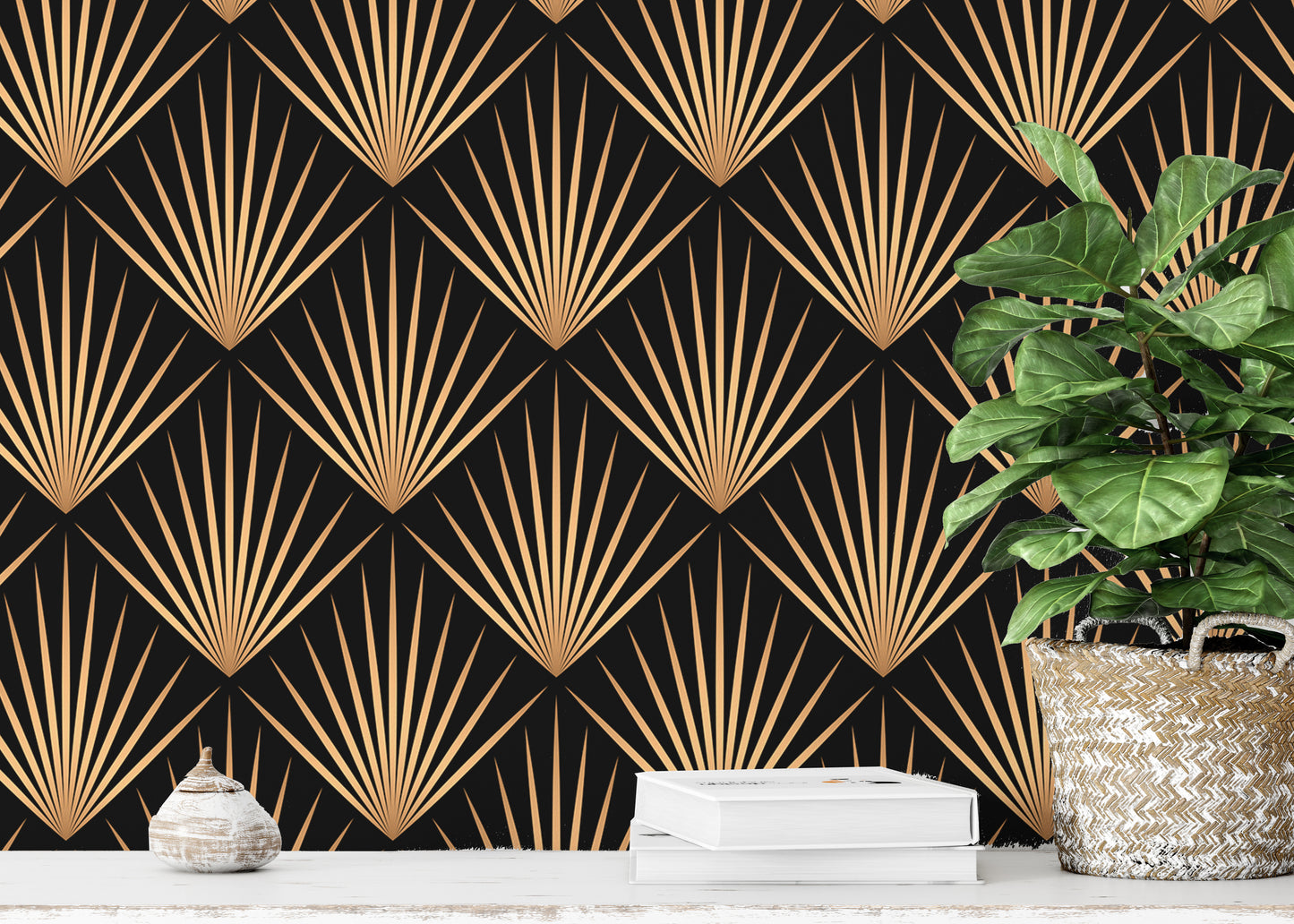 Art Deco Trellis Lines Repeat Pattern Wallpaper For Walls