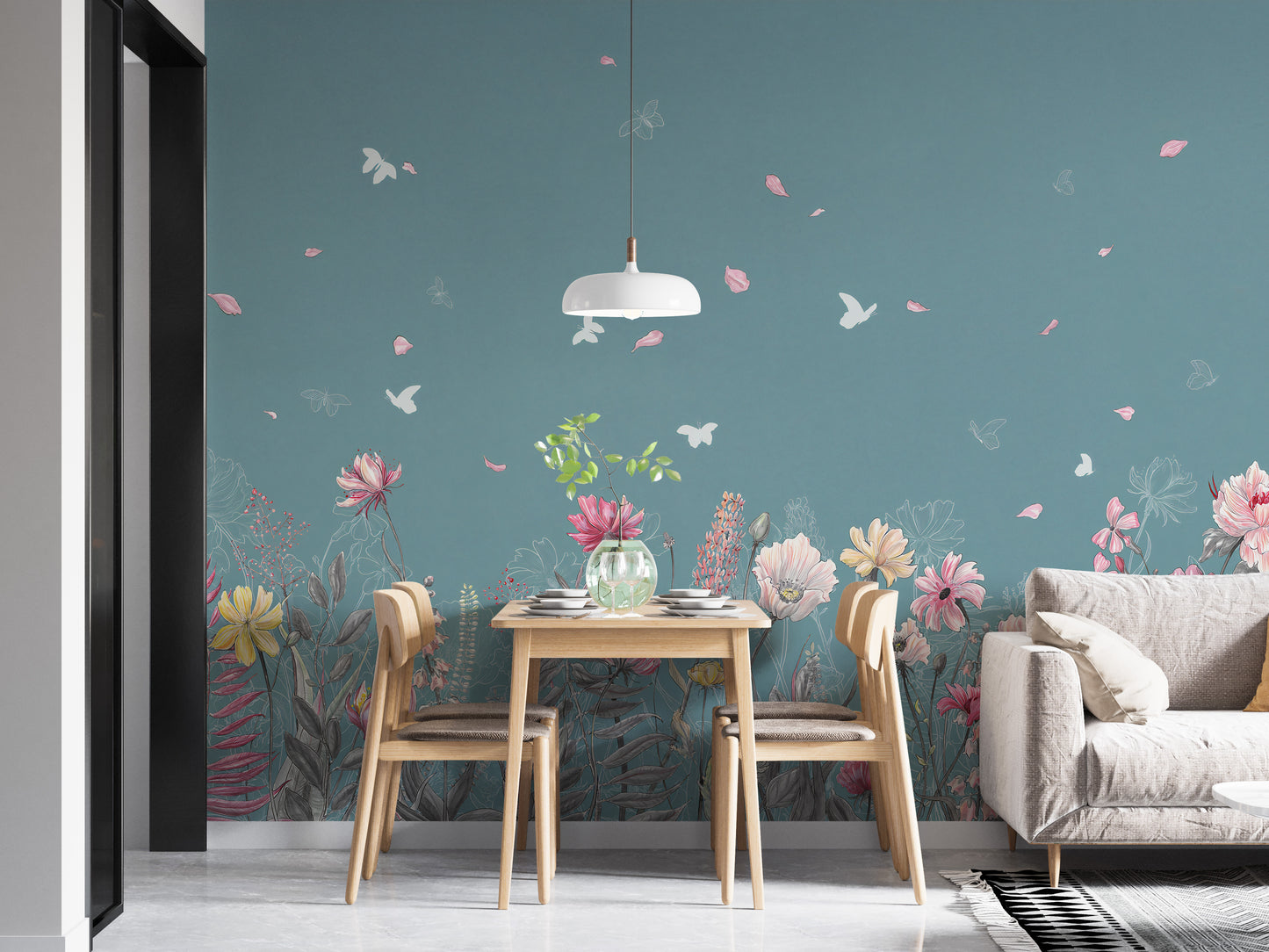 Butterfly and Bloom Wallpaper Mural