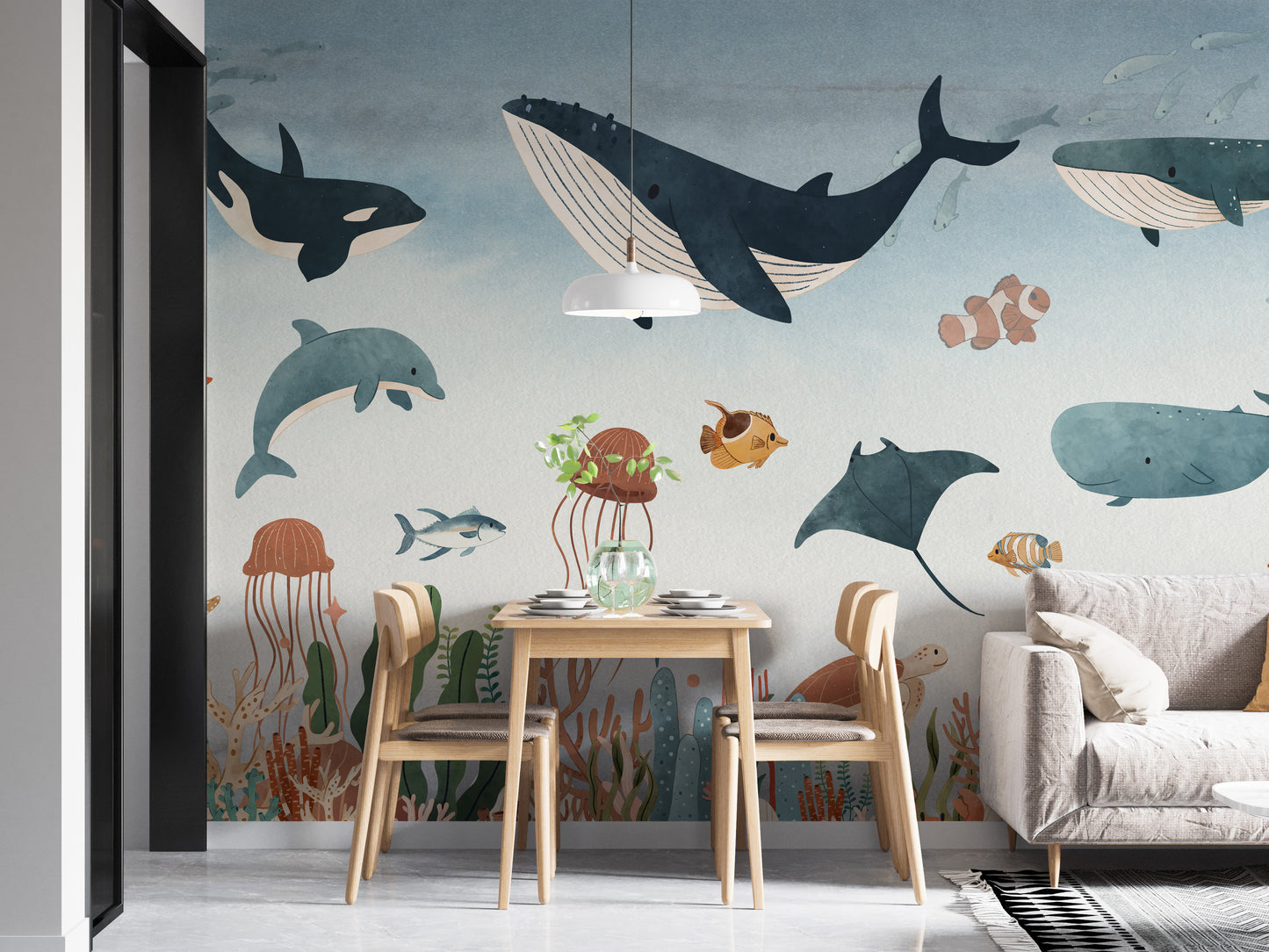 Oceanic scene mural design