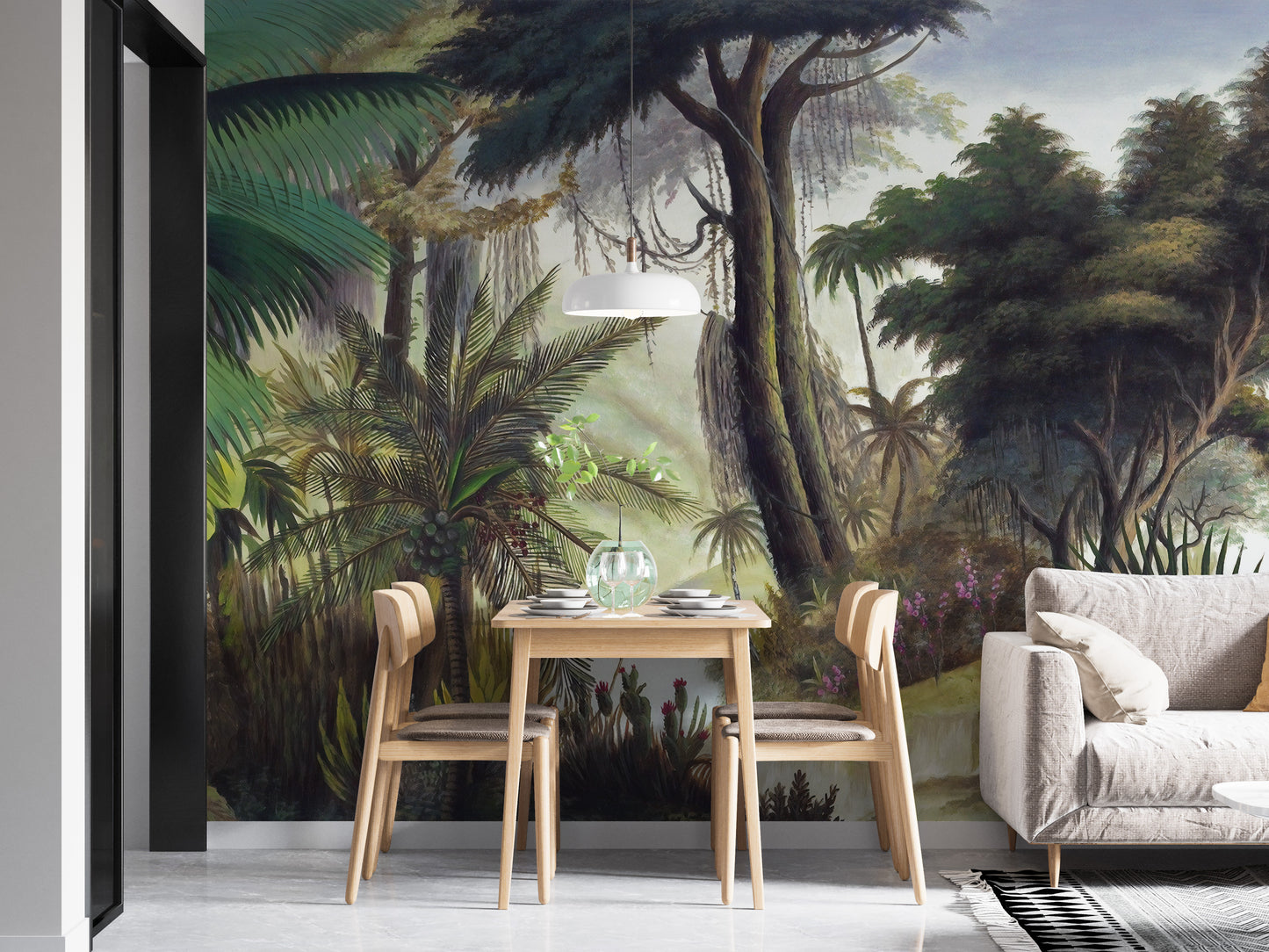 Exotic forest jungle mural