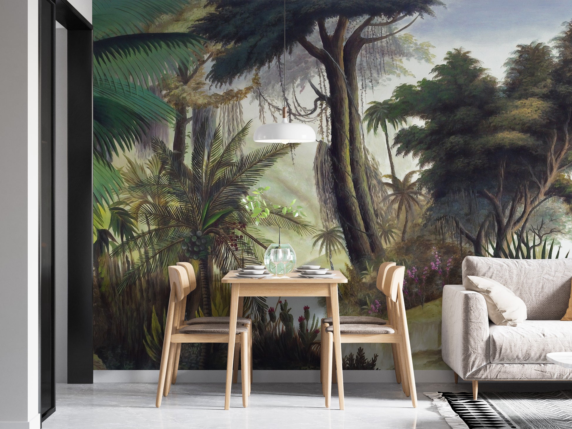 Exotic forest jungle mural