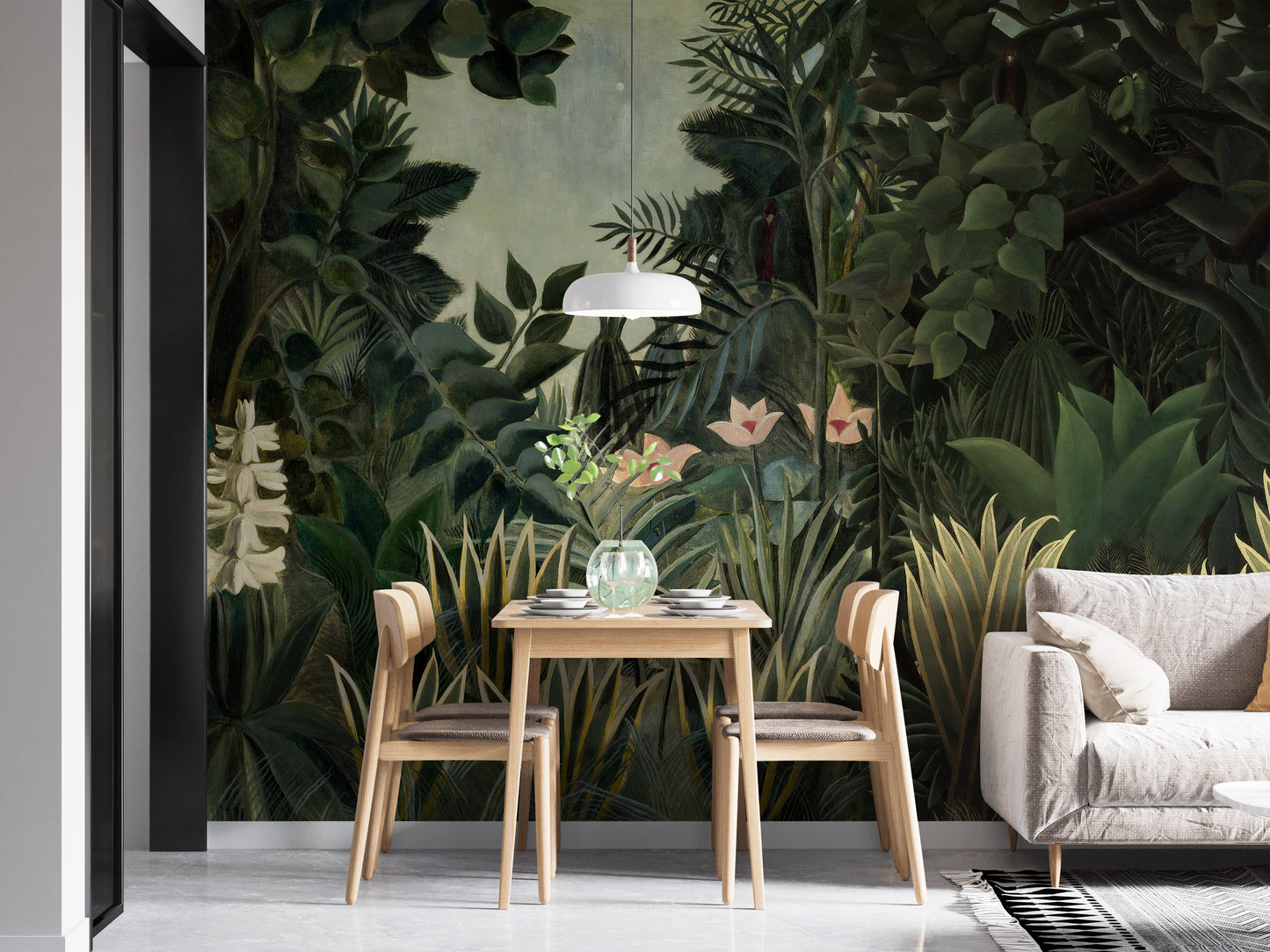 Serene tropical forest wallpaper for walls
