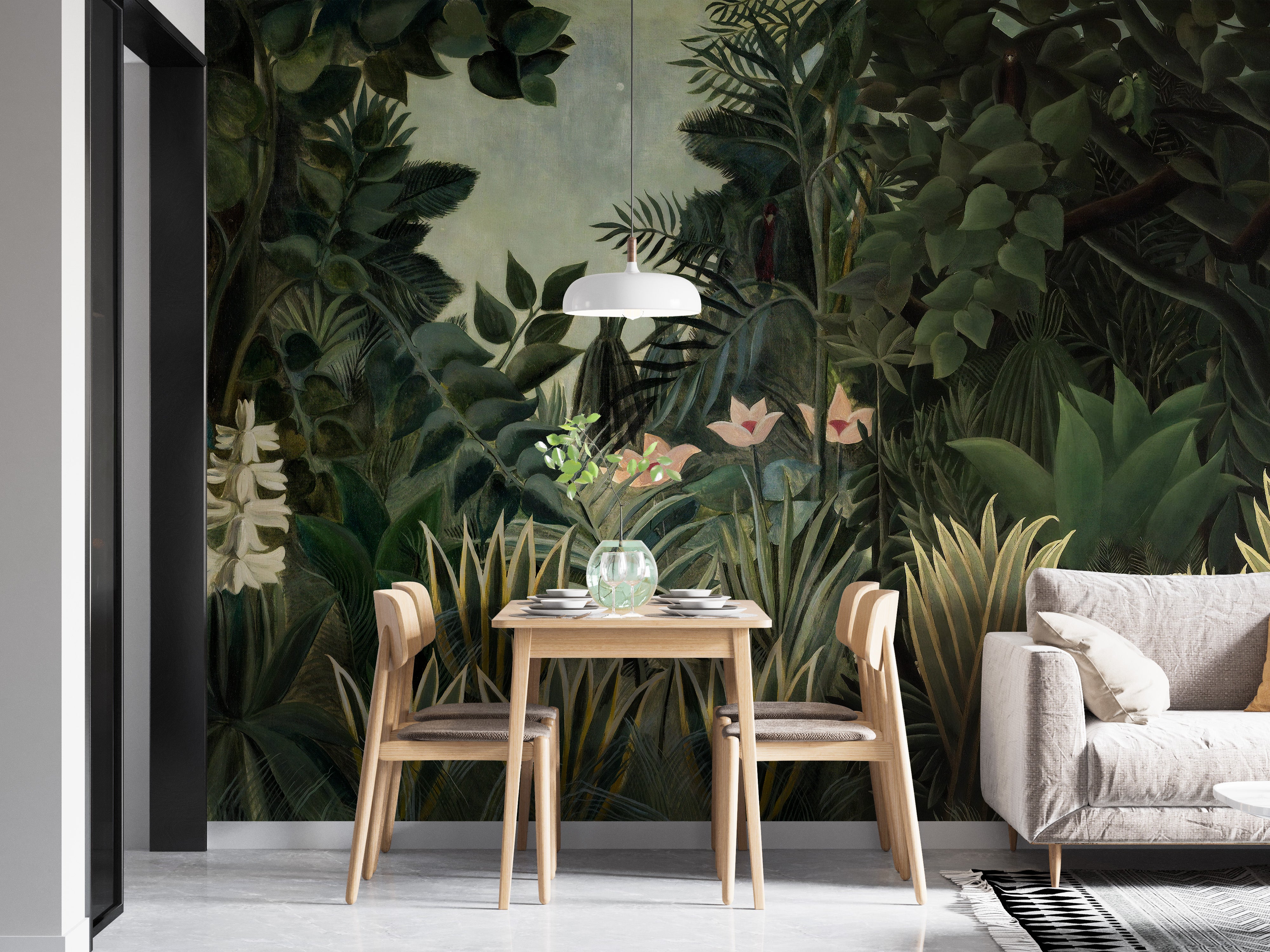 Serene tropical forest wallpaper for walls
