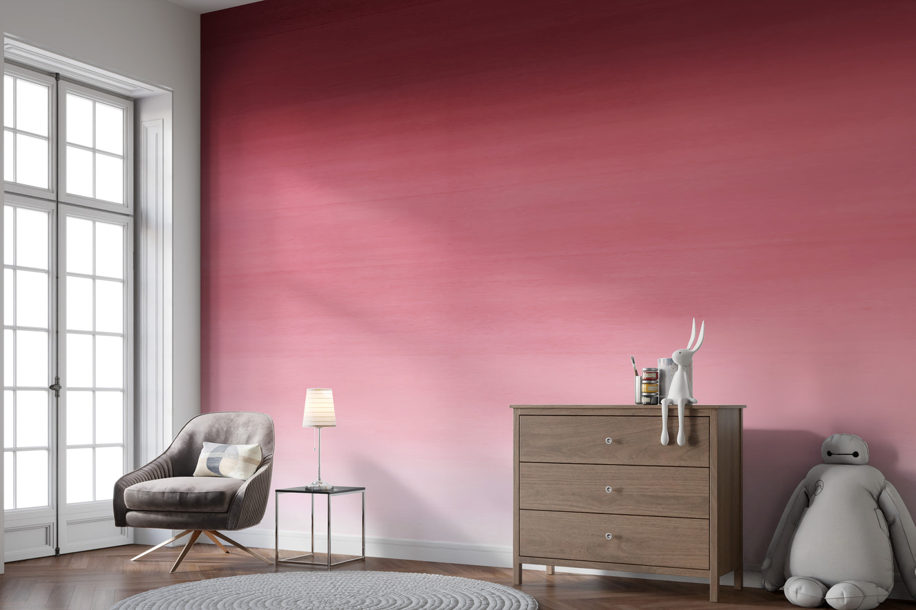 Barbie Girl ombre wall mural with pink gradient tones