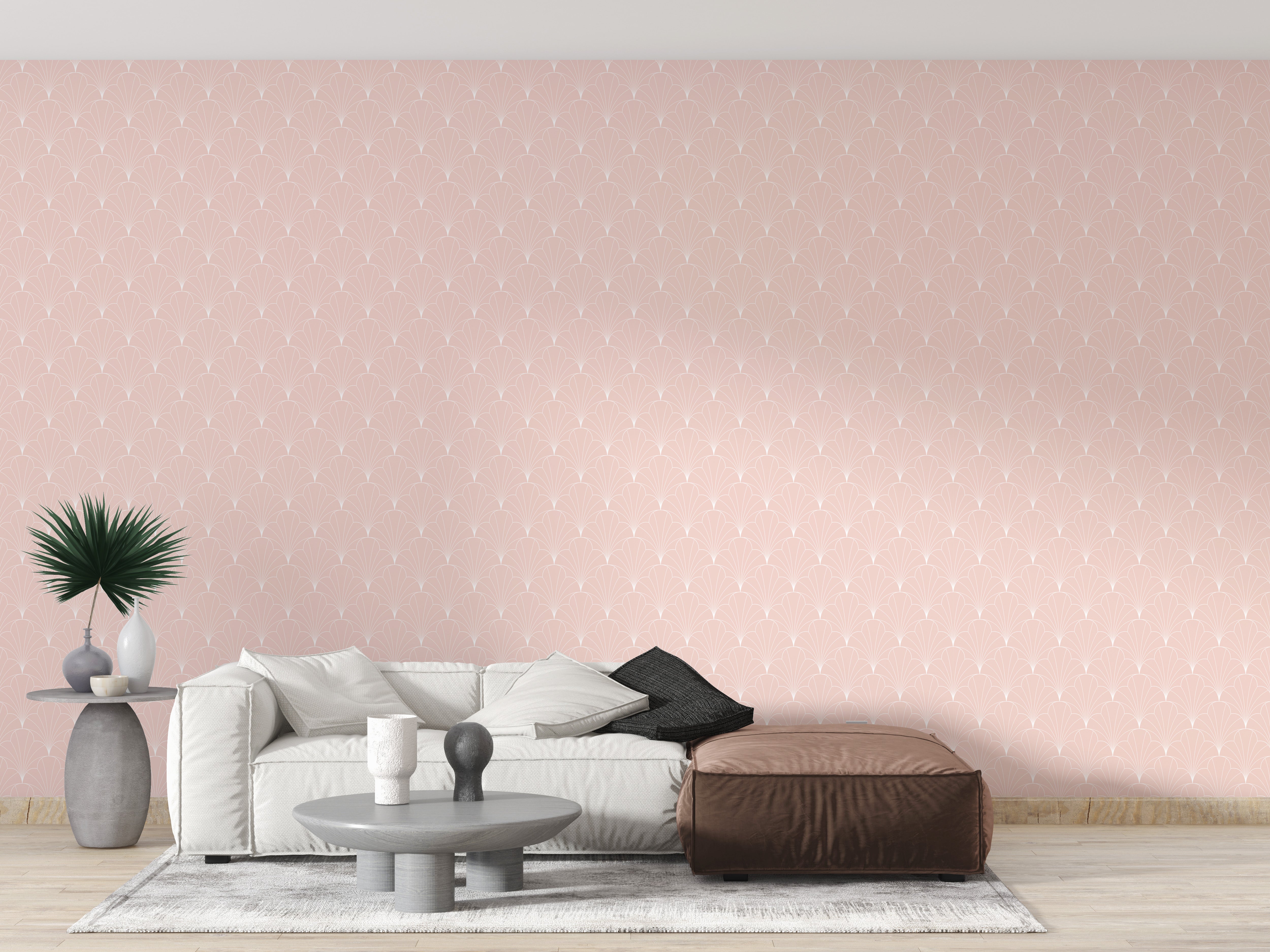 Geometric pink wallpaper for artistic spaces
