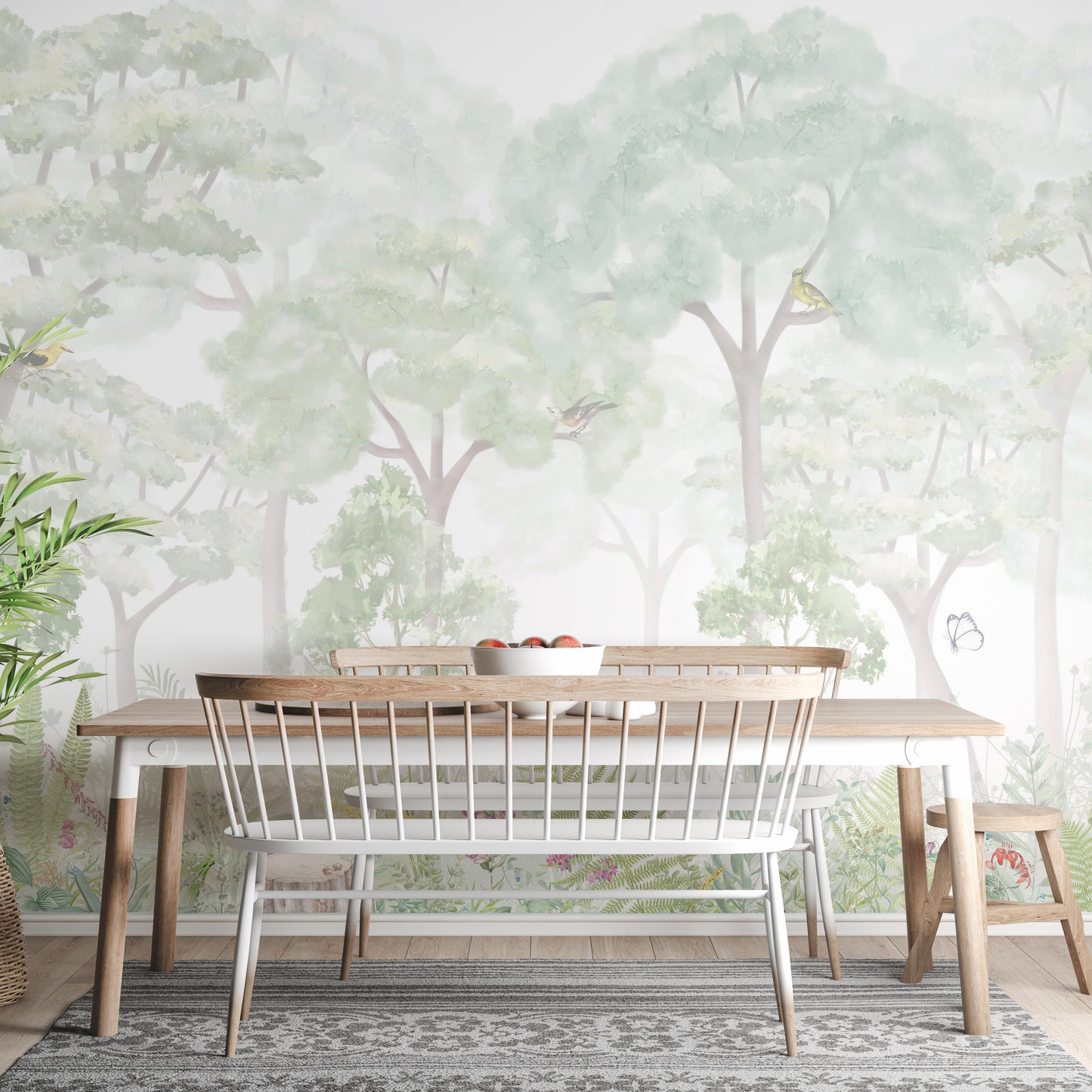 Beautiful woodland wall mural for a peaceful vibe
