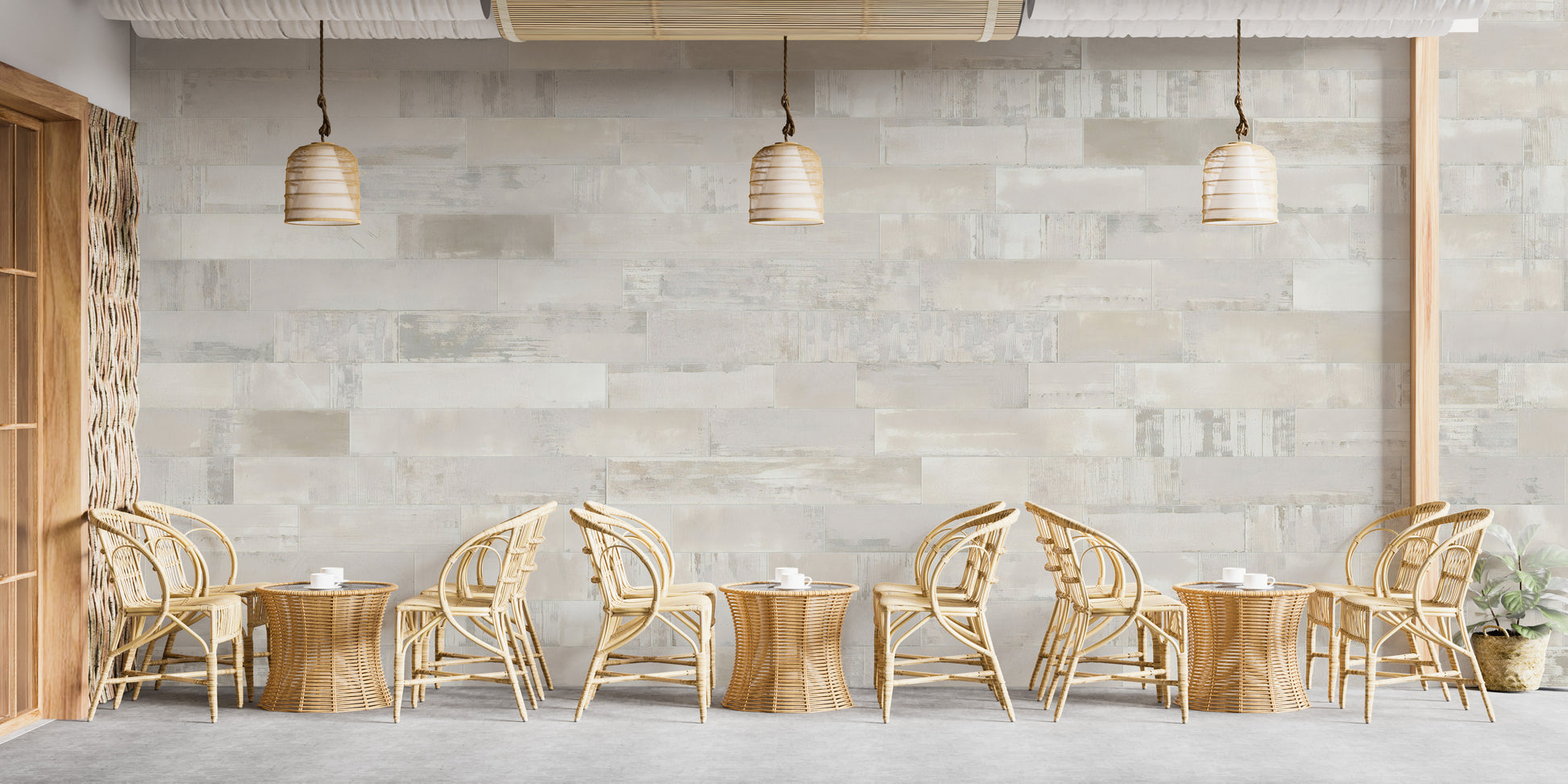 Rustic stone-inspired wallpaper