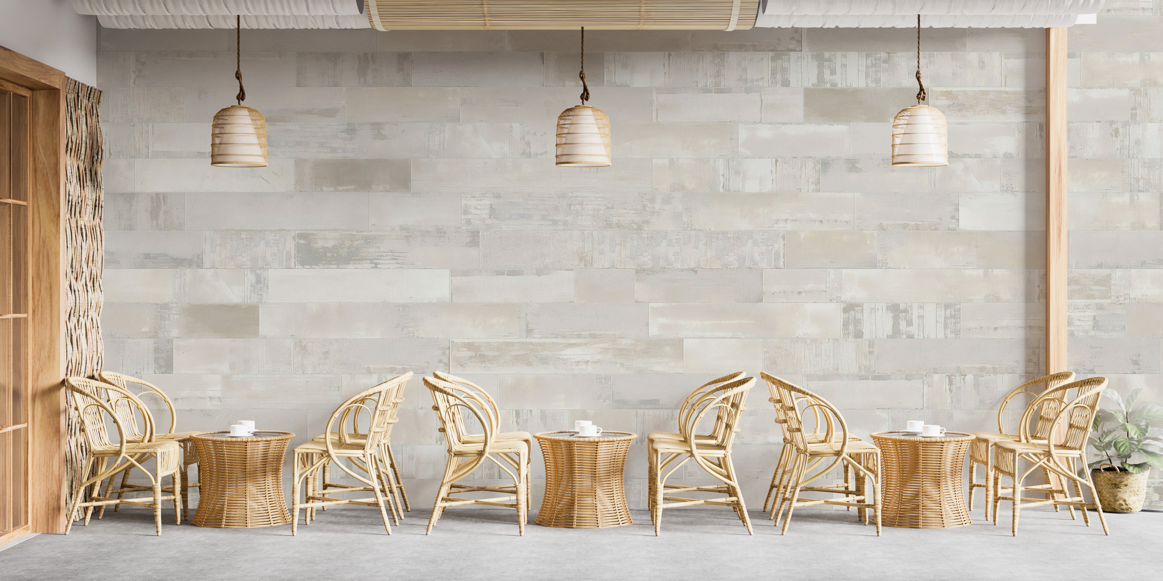 Rustic stone-inspired wallpaper