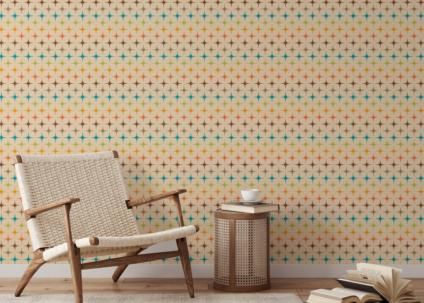 Colorful Modern Atomic Retro Wallpaper For Walls