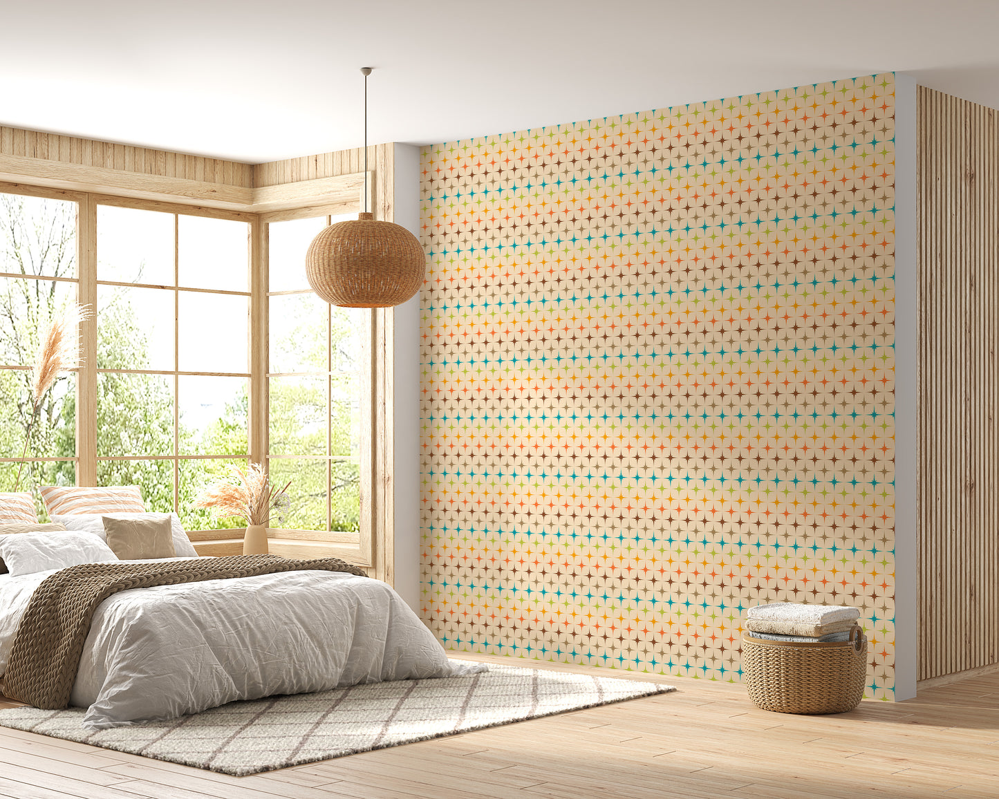 Colorful Modern Atomic Retro Wallpaper For Walls